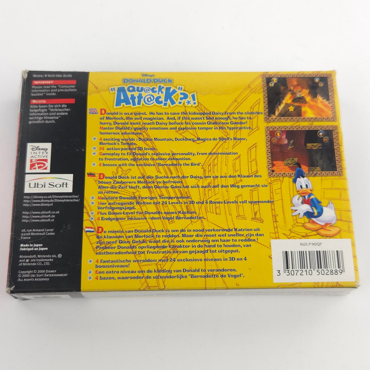 Nintendo 64 Spiel Donald Duck Quack Attack N64 OVP CIB PAL