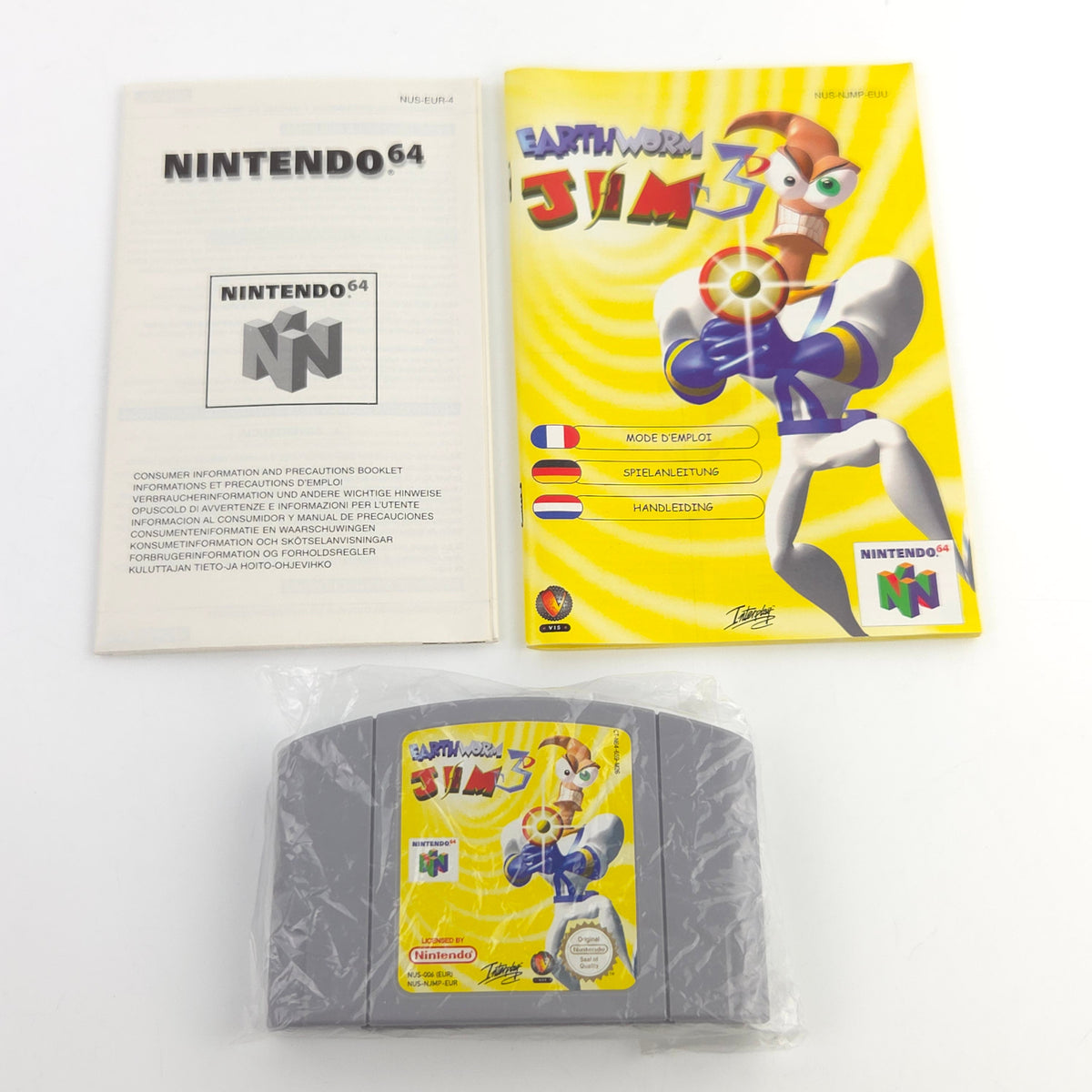 Nintendo 64 Spiel Earthworm Jim 3 N64 OVP CIB PAL EUR Interplay