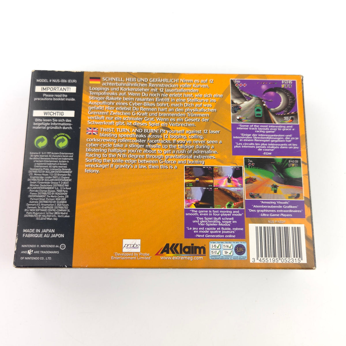 Nintendo 64 Spiel Extreme G OVP PAL