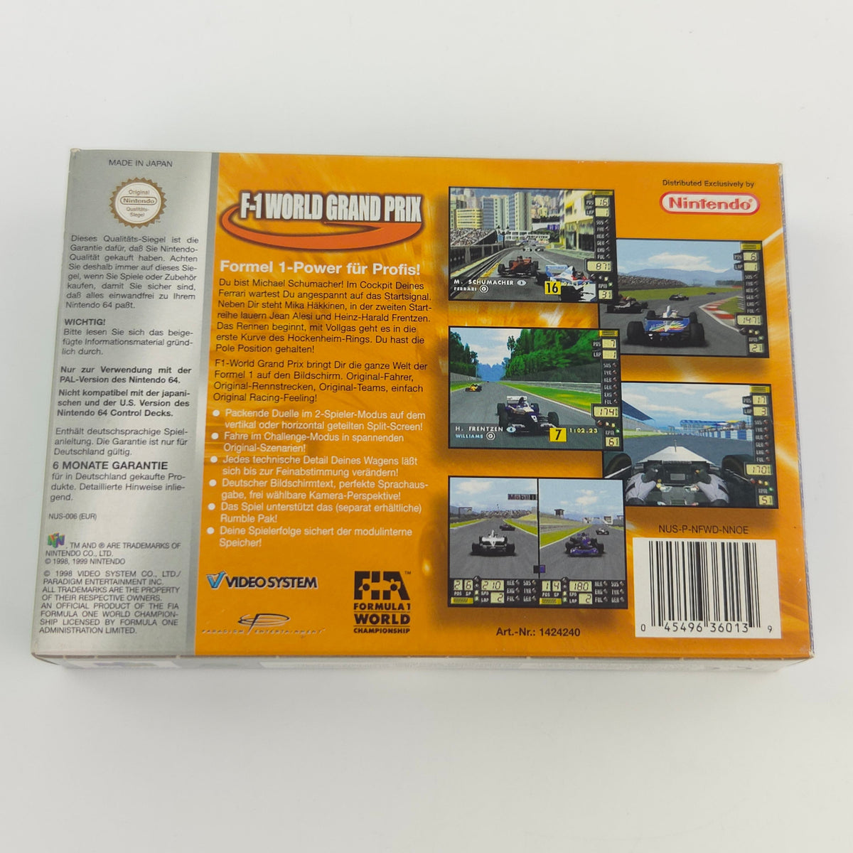 Nintendo 64 Spiel F1 World Grand Prix N64 Sport OVP PAL