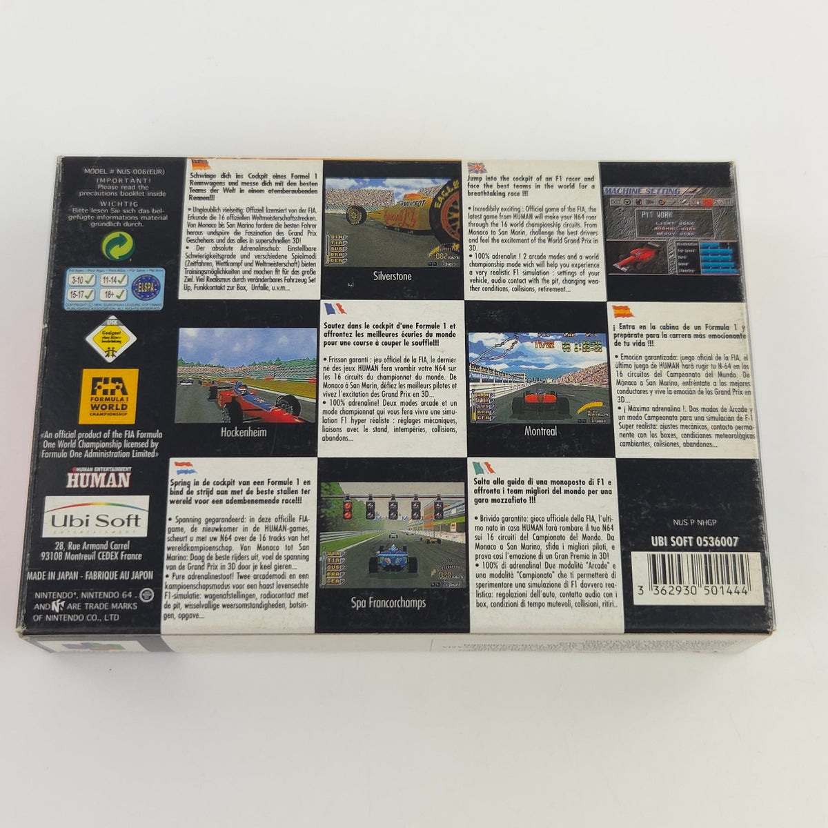 Nintendo 64 Spiel F1 Pole Position 64 Modul Anleitung OVP