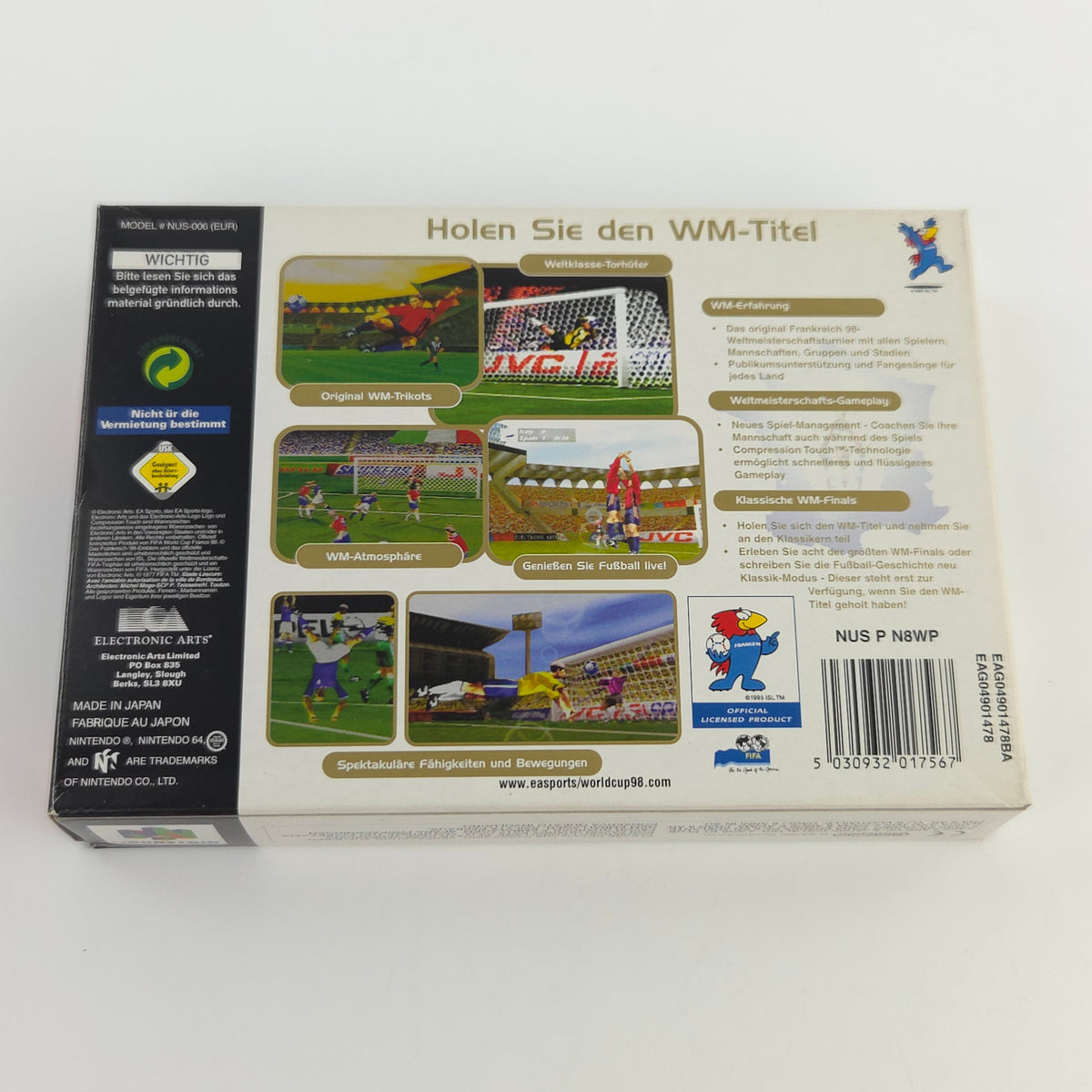 N64 Spiel Frankreich 98 Die Fußball WM Modul Anleitung OVP