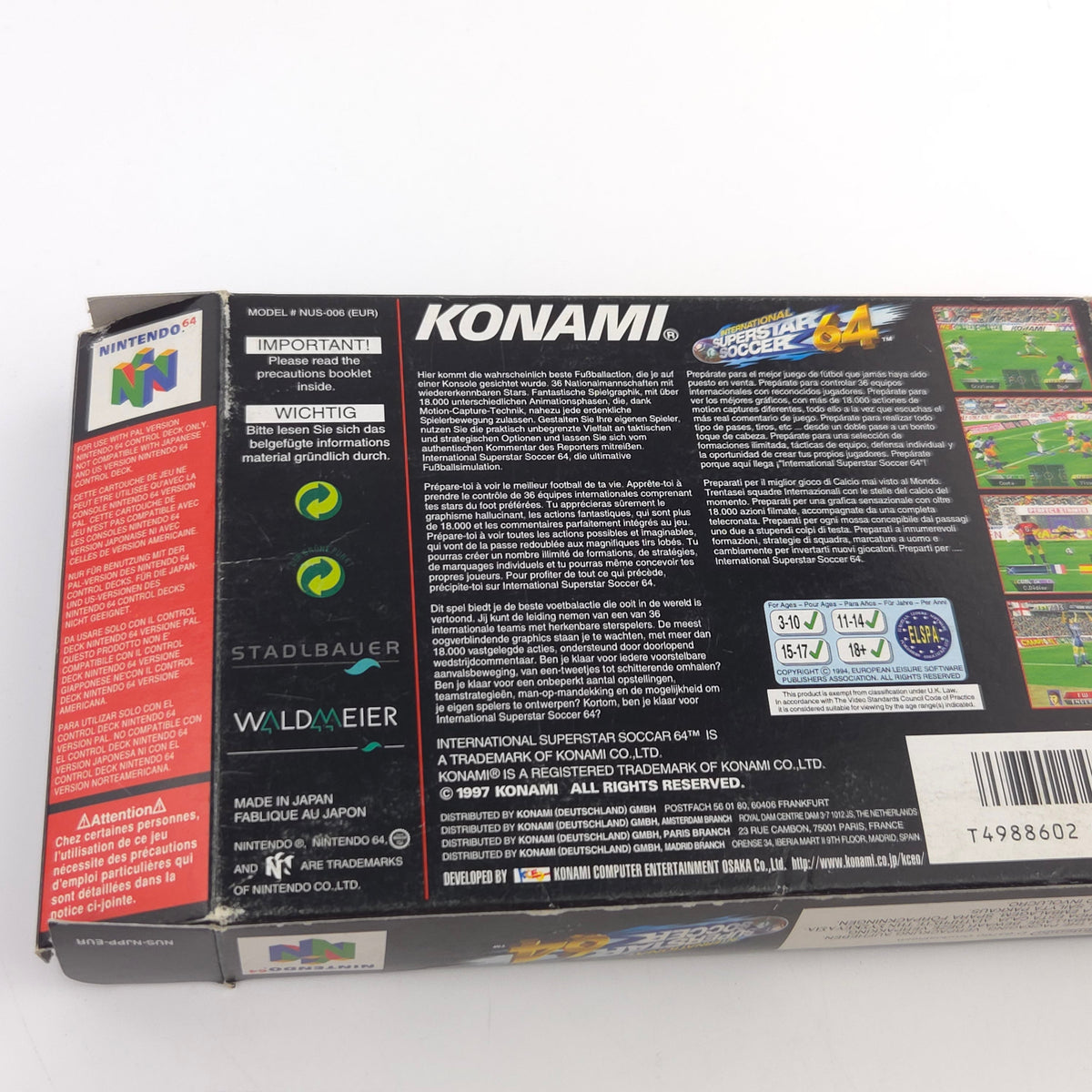 Nintendo 64 Spiel – International Superstar Soccer 64 OVP