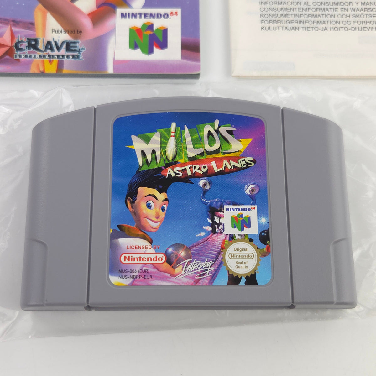 Nintendo 64 Spiel Milo´s Astro Lanes N64 OVP CIB PAL EUR
