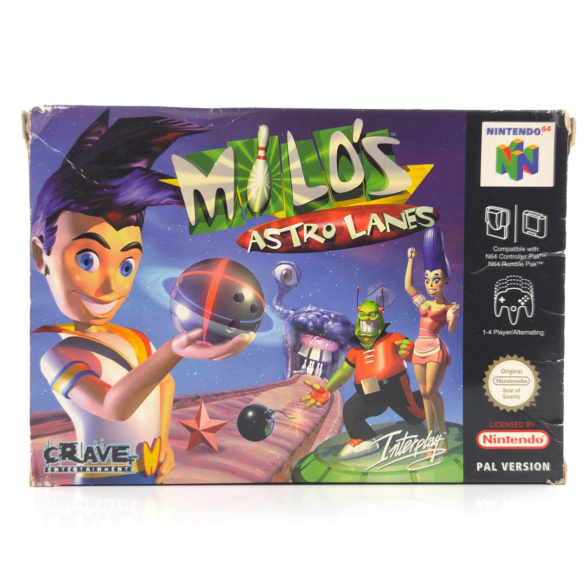 Nintendo 64 Spiel Milo´s Astro Lanes N64 OVP CIB PAL EUR