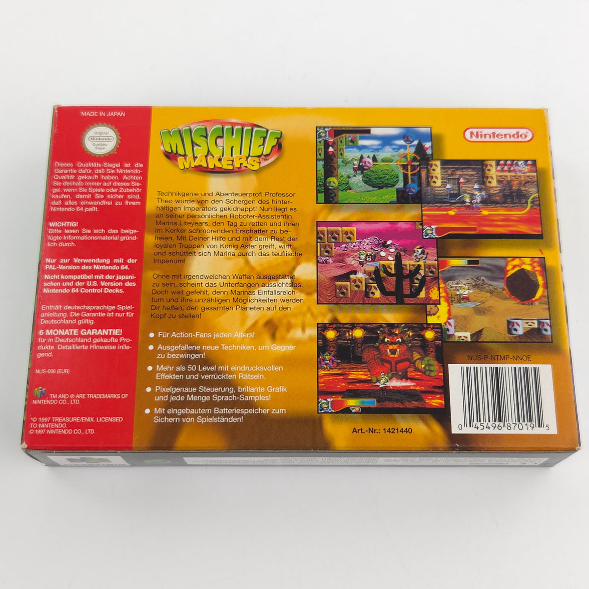 Nintendo 64 Spiel Mischief Makers N64 OVP CIB PAL EUR
