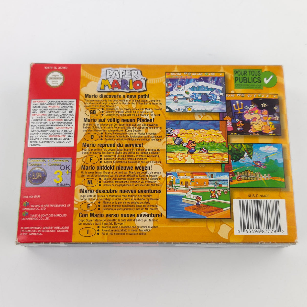 Nintendo 64 Spiel Paper Mario N64 OVP CIB PAL EUR