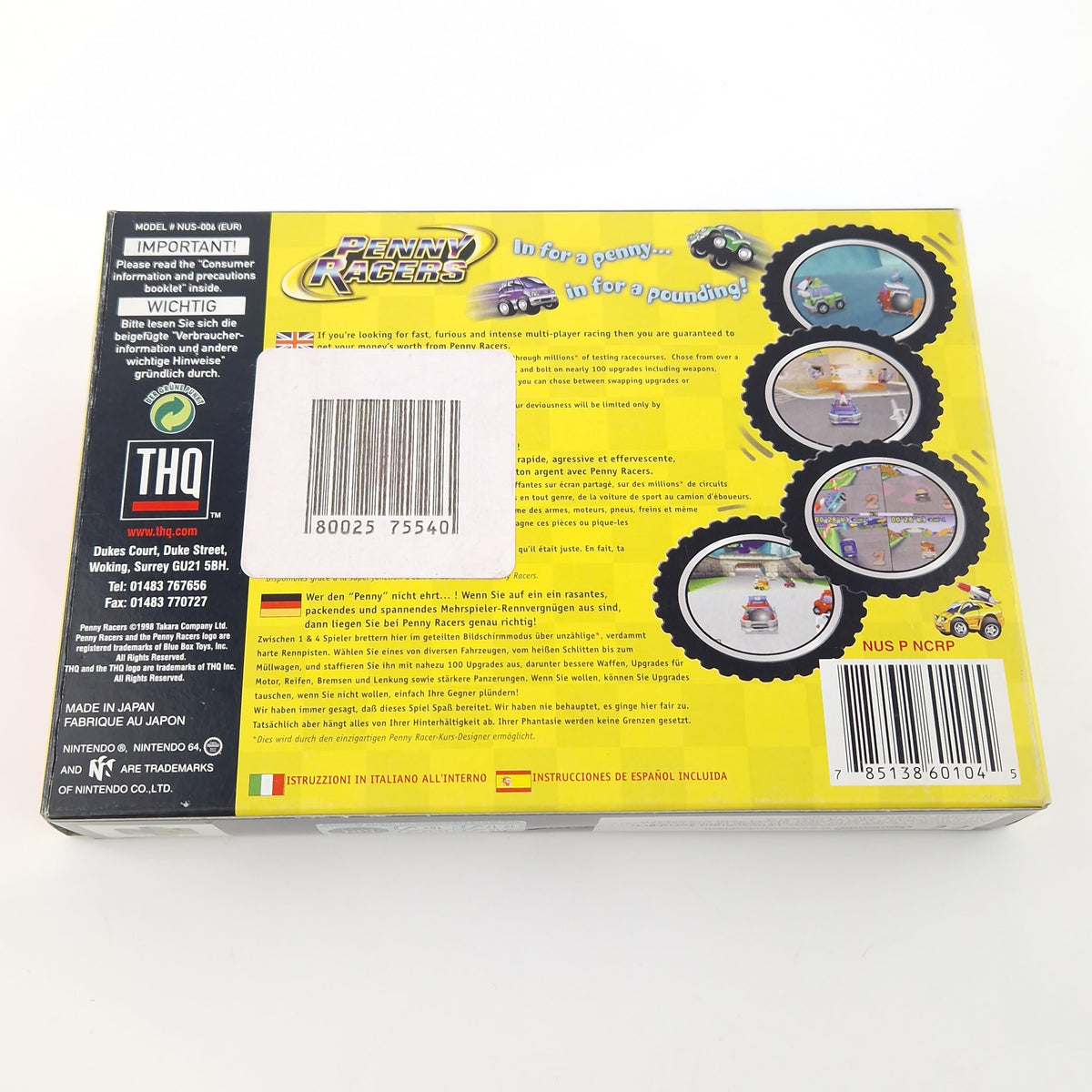 Nintendo 64 Spiel – Penny Racers Modul OVP Anleitung PAL