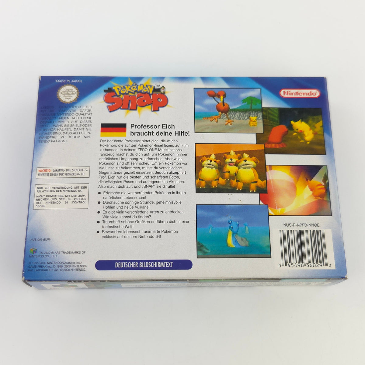 Nintendo 64 Spiel Pokemon Snap N64 Modul Anleitung OVP PAL