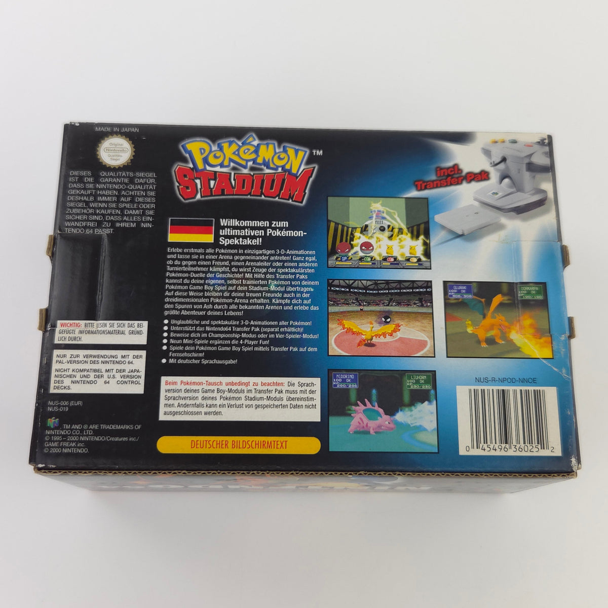 Nintendo 64 Spiel Pokemon Stadium N64 Modul Anleitung OVP