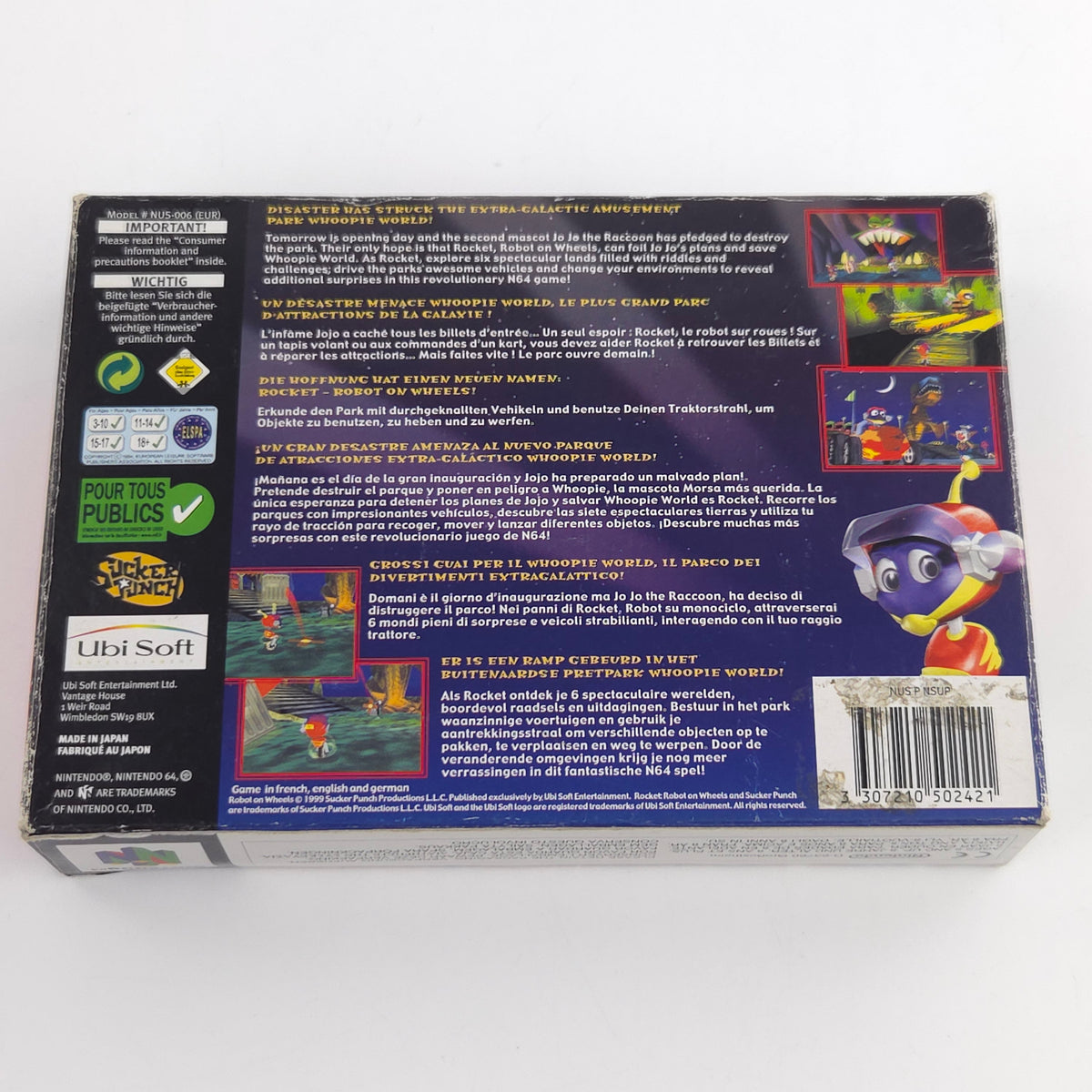 Nintendo 64 Spiel Rocket Robot on Wheels N64 OVP PAL EUR