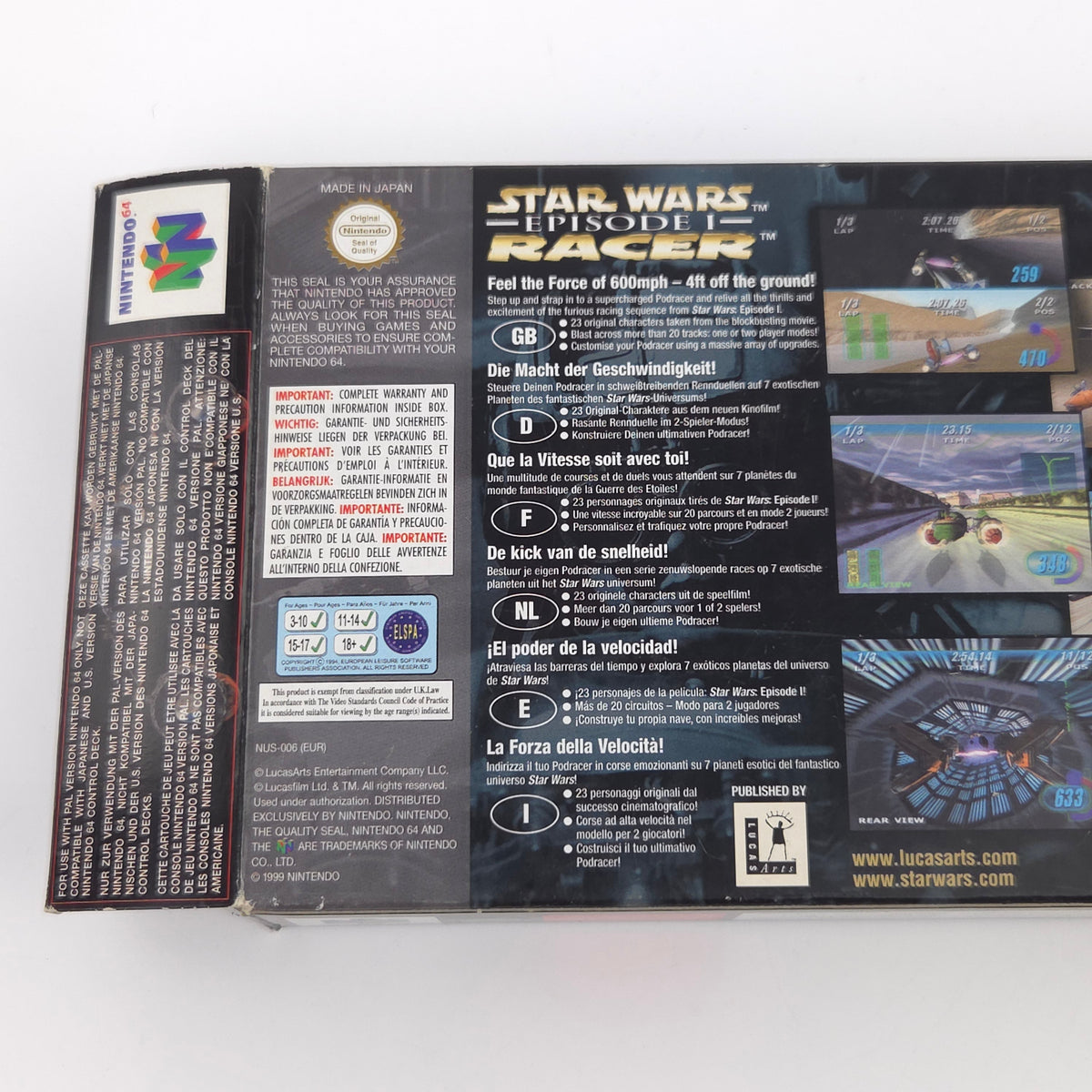 Nintendo 64 Spiel – Star Wars Episode I Racer OVP PAL