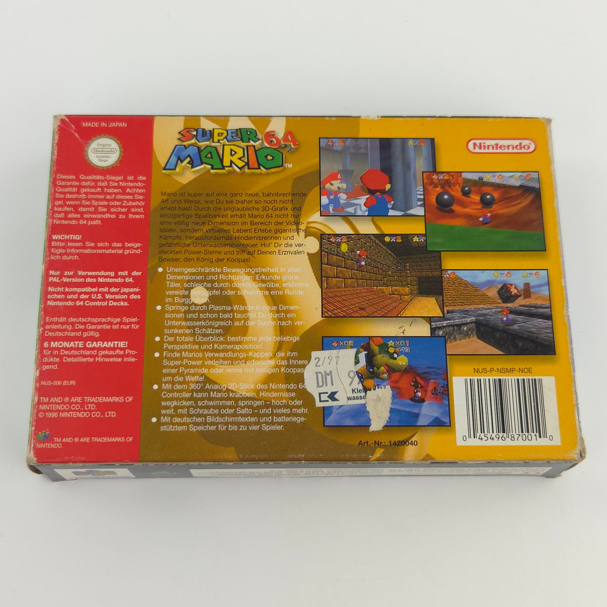 Nintendo 64 Spiel Super Mario 64 CIB Komplett PAL DE