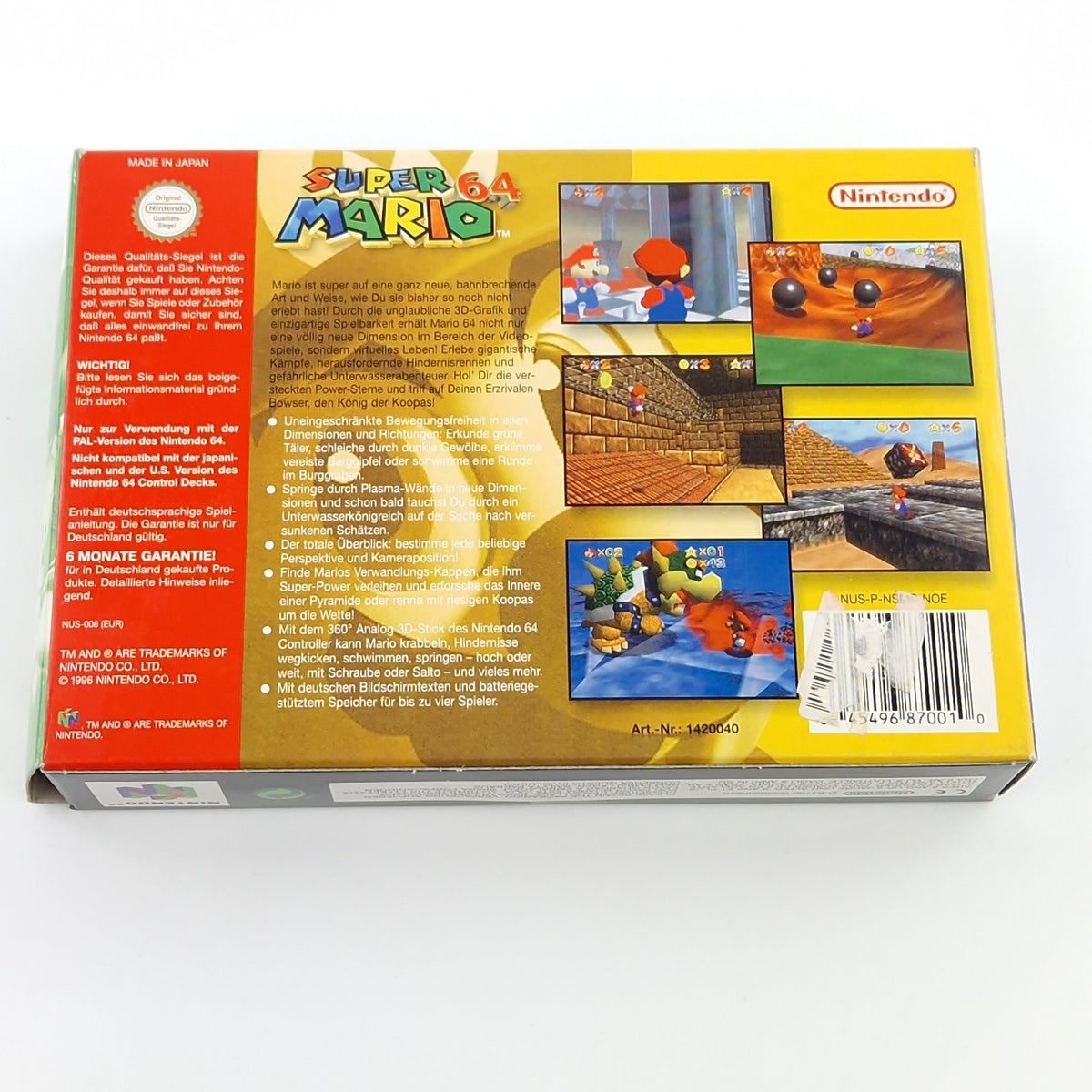 Nintendo 64 Spiel – Super Mario 64 Modul OVP PAL N64