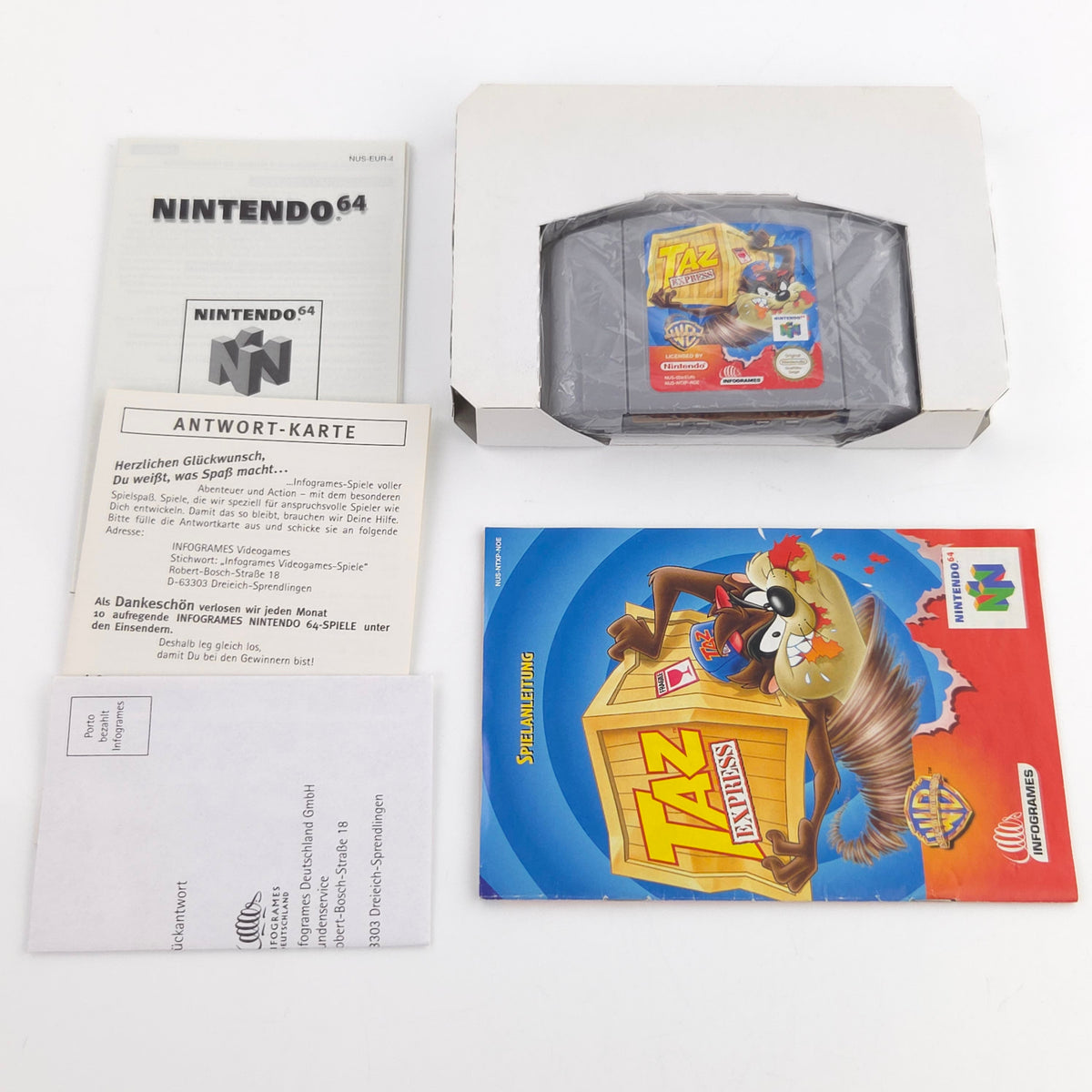 Nintendo 64 Spiel TAZ Express N64 OVP CIB PAL NOE