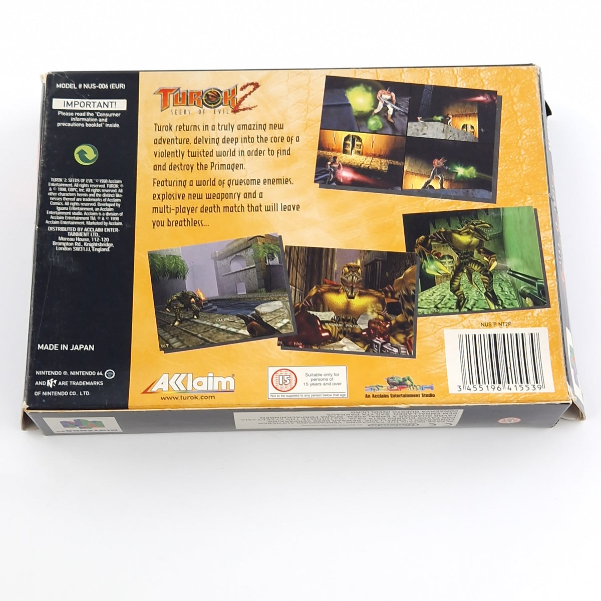 Nintendo 64 Spiel – Turok 2 Seeds of Evil PAL UKV OVP