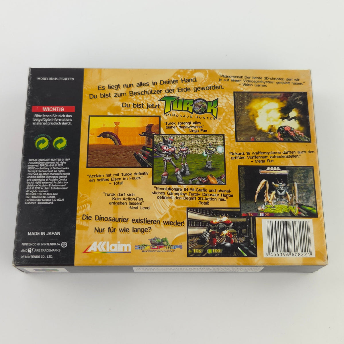 N64 Spiel Turok Dinosaur Hunter Komplett OVP PAL DE