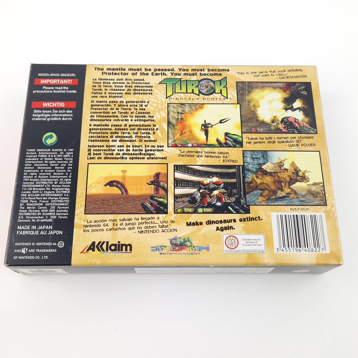Nintendo 64 Spiel – Turok Dinosaur Hunter OVP PAL