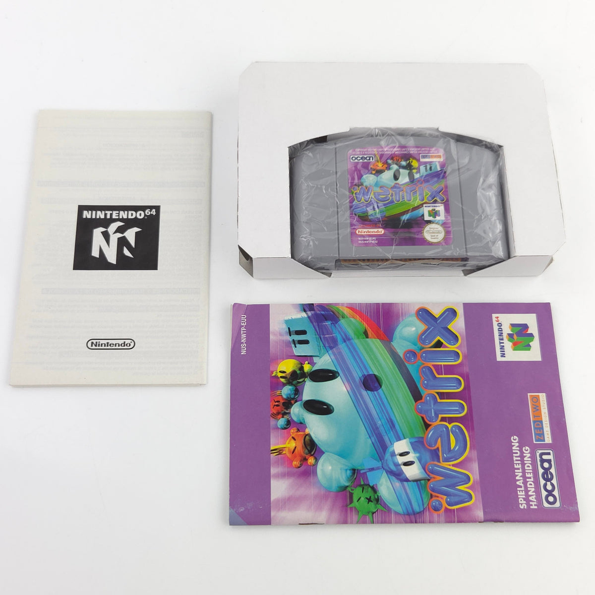 Nintendo 64 Spiel Wetrix N64 OVP CIB PAL EUR Ocean