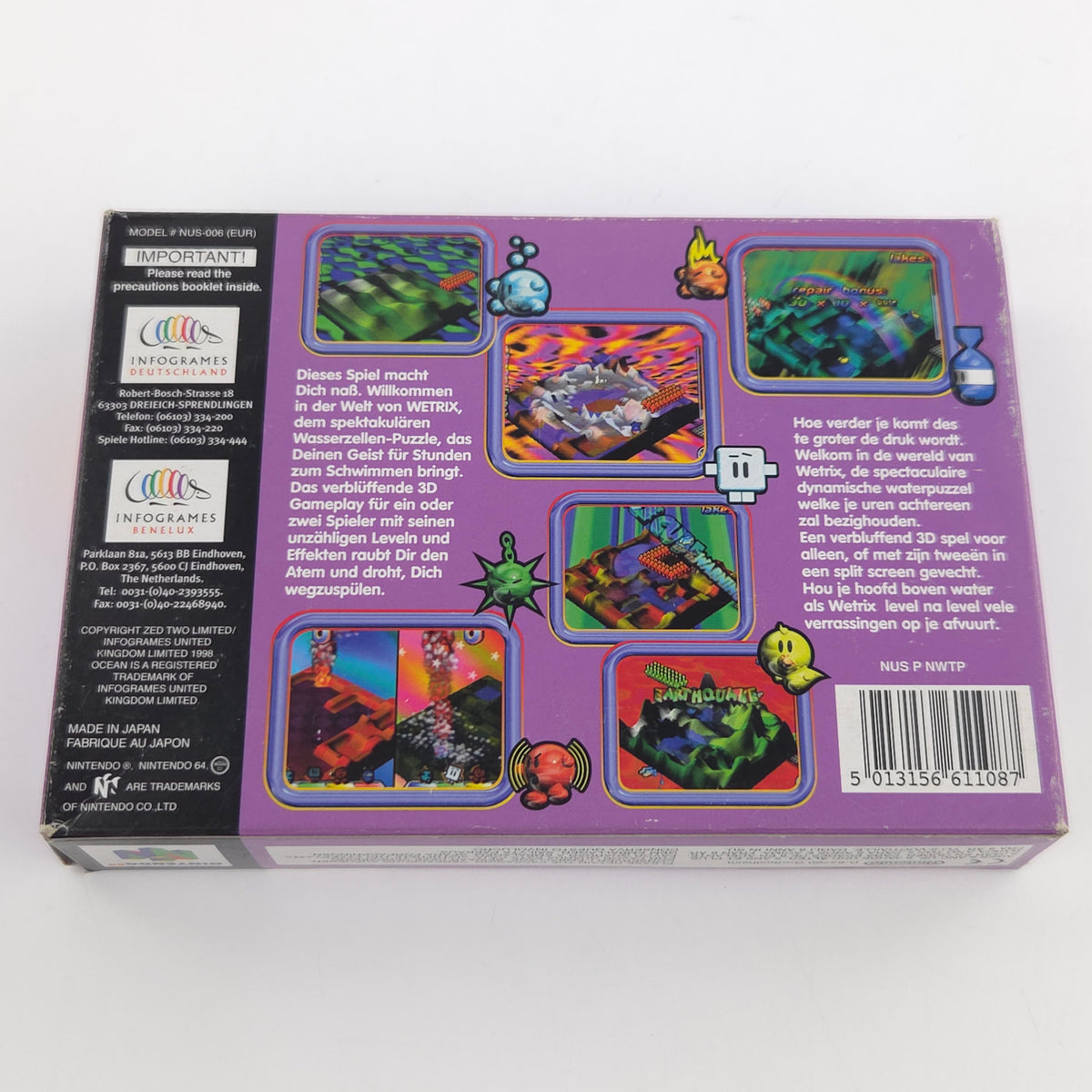 Nintendo 64 Spiel Wetrix N64 OVP CIB PAL EUR Ocean