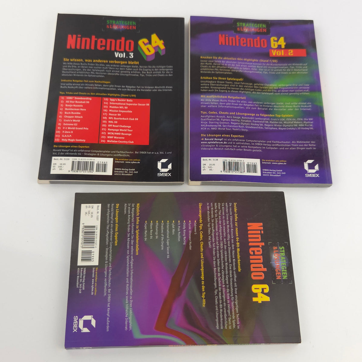 N64 Buch Nintendo 64 Strategien Lösungen Vol. 1-3 Sybex