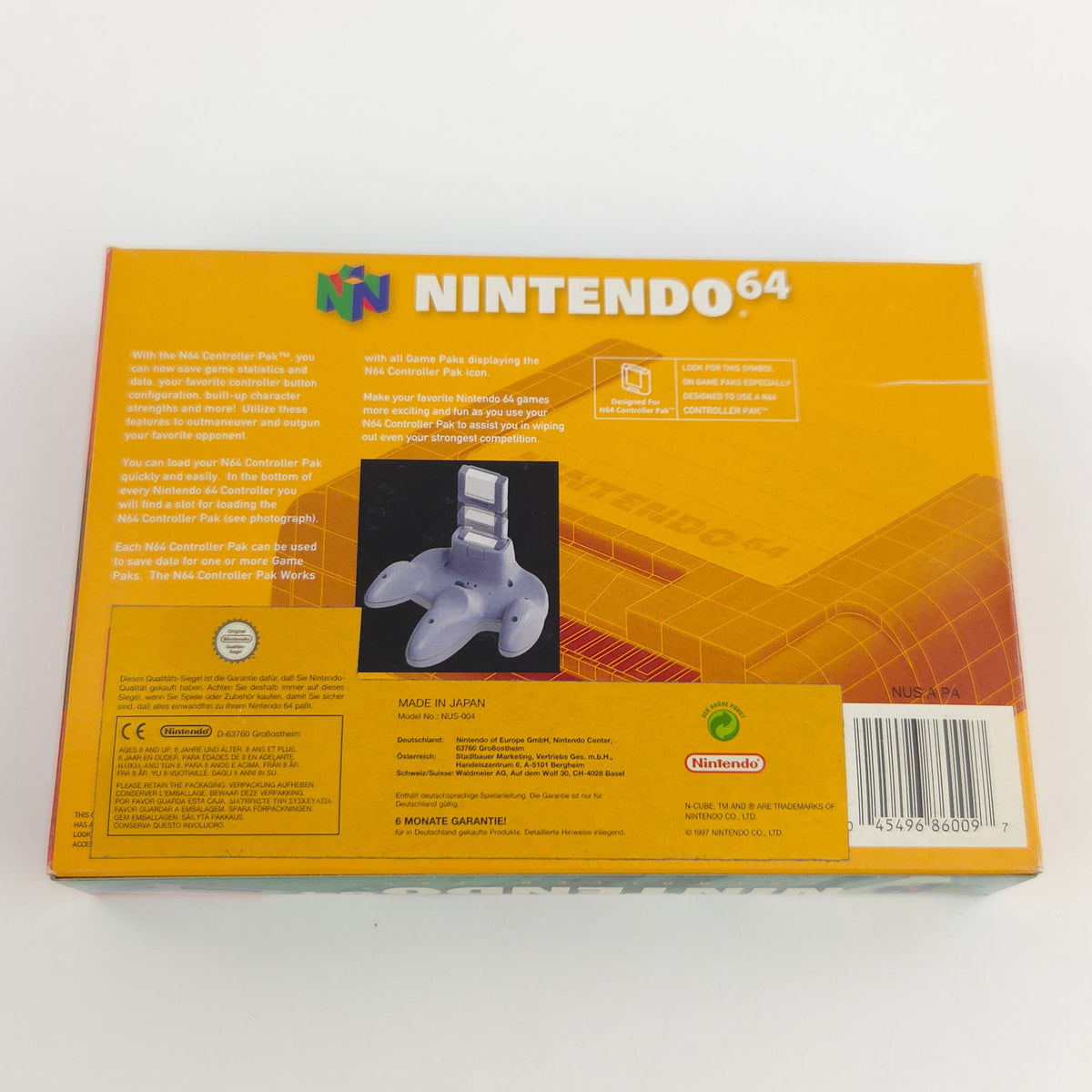 Nintendo 64 Zubehör Controller Pak Speicherkarte OVP N64