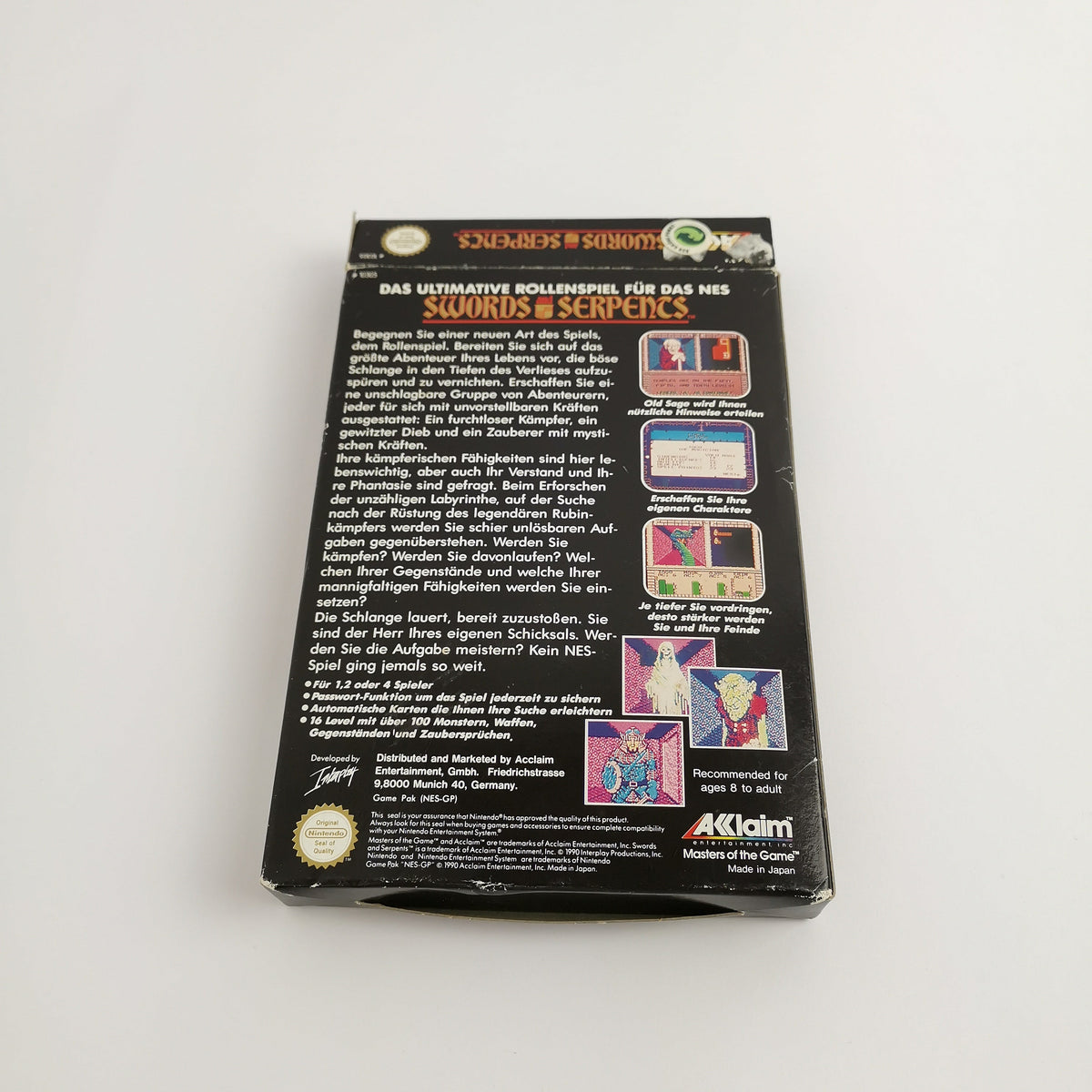 Nintendo Entertainment System Spiel – Swords and Serpents OVP