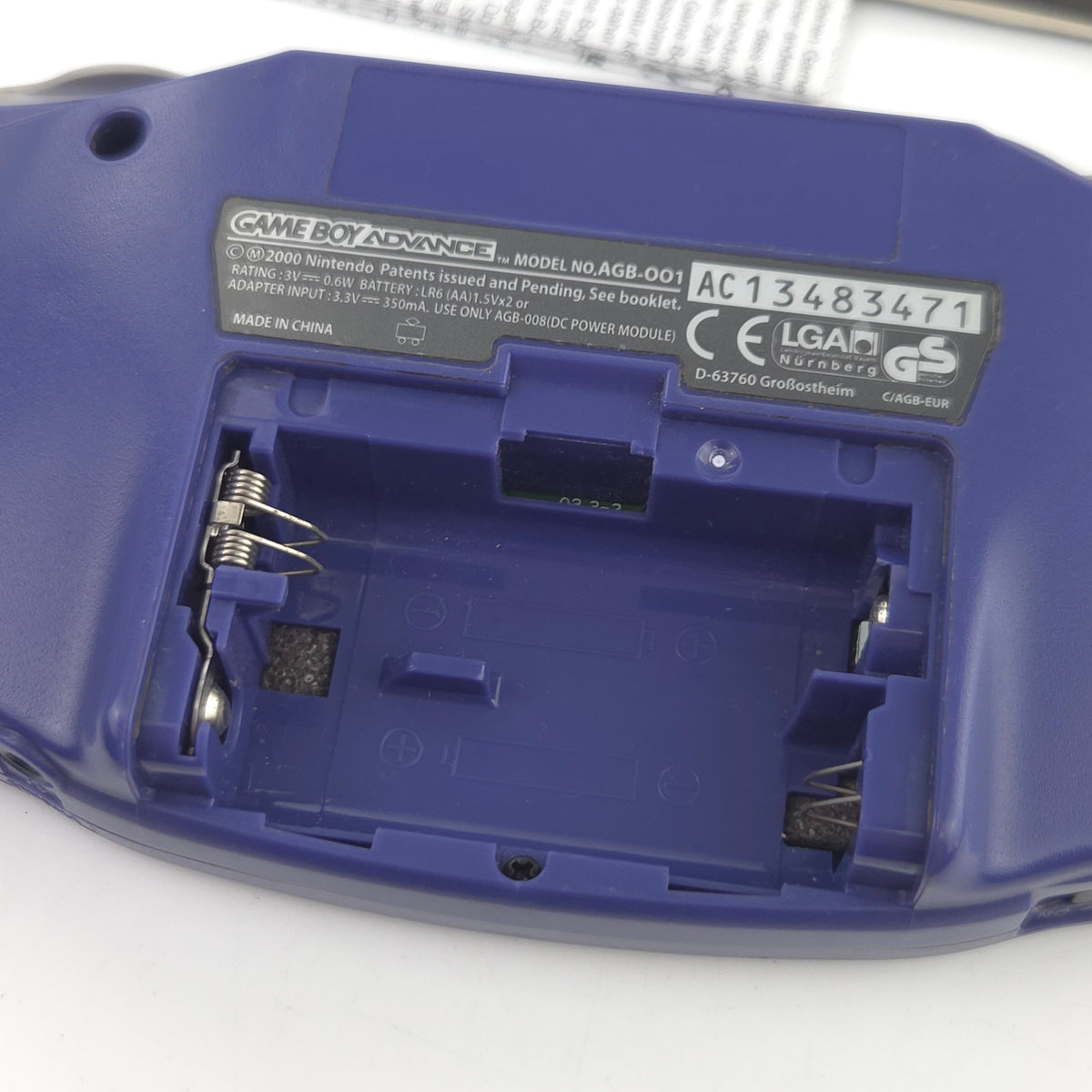 Game Boy Advance Konsole Lila Purple OVP PAL AGB-001
