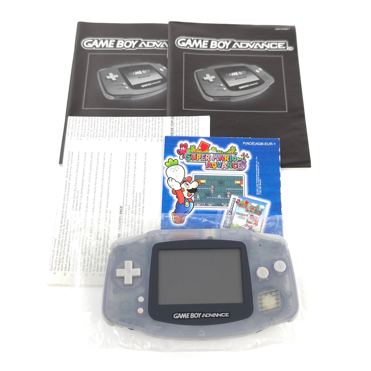 Game Boy Advance Konsole Transparent Blau OVP PAL AGB-001