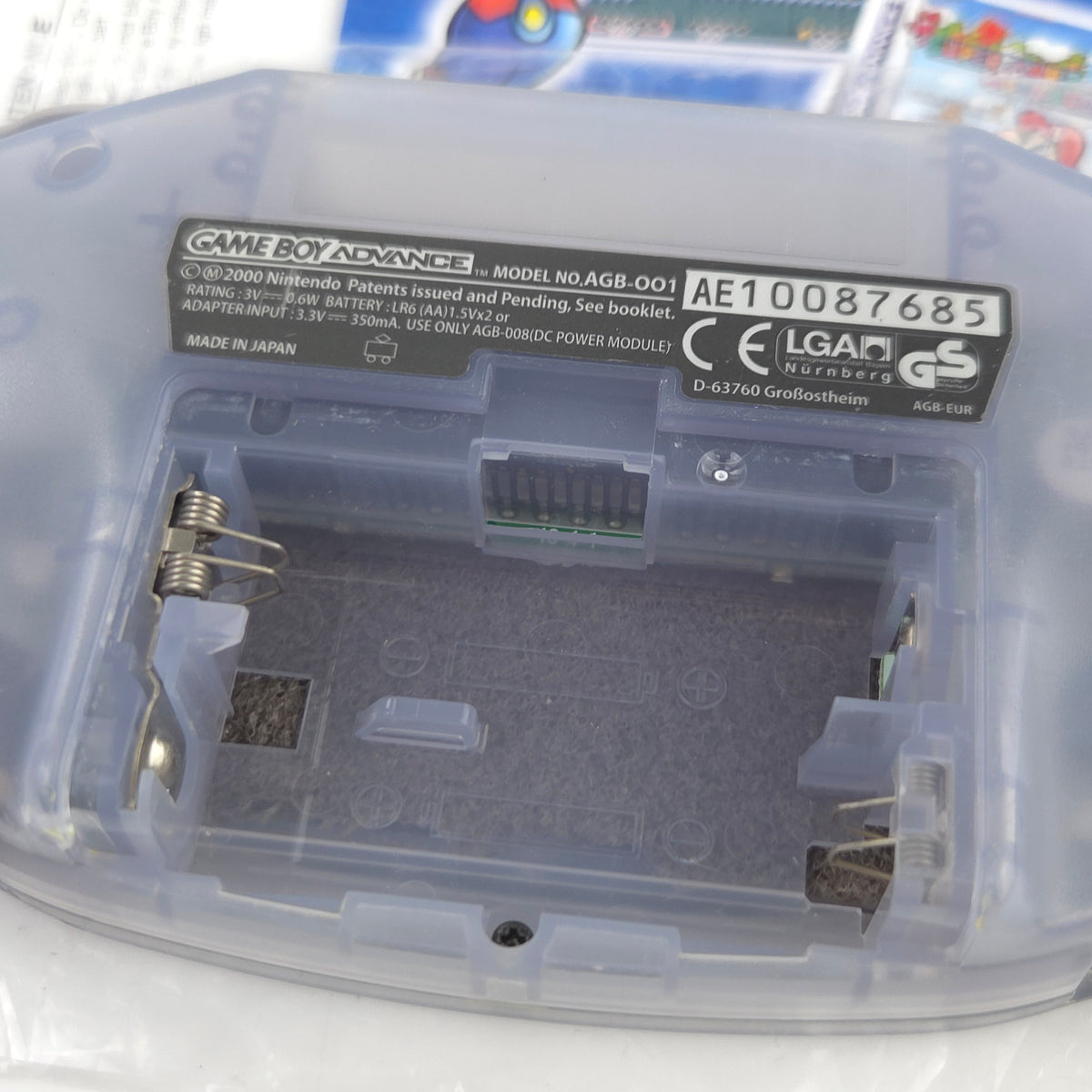 Game Boy Advance Konsole Transparent Blau OVP PAL AGB-001