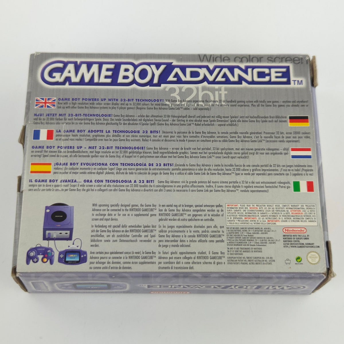 Game Boy Advance Konsole Transparent Blau OVP PAL AGB-001