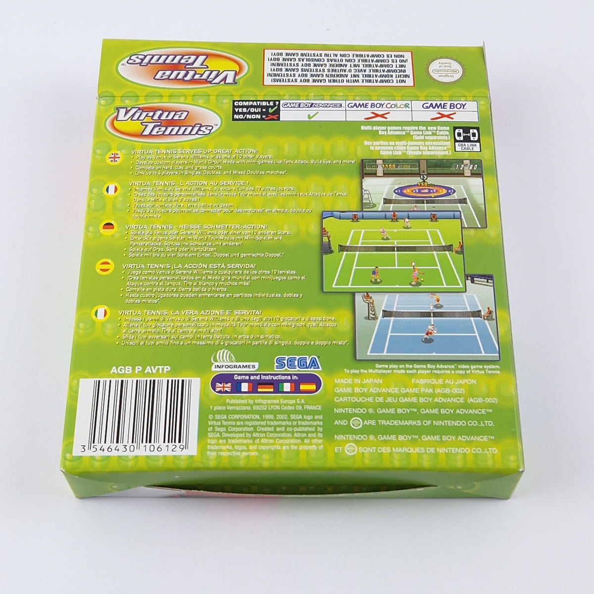 Game Boy Advance Spiel – Virtua Tennis OVP PAL GBA
