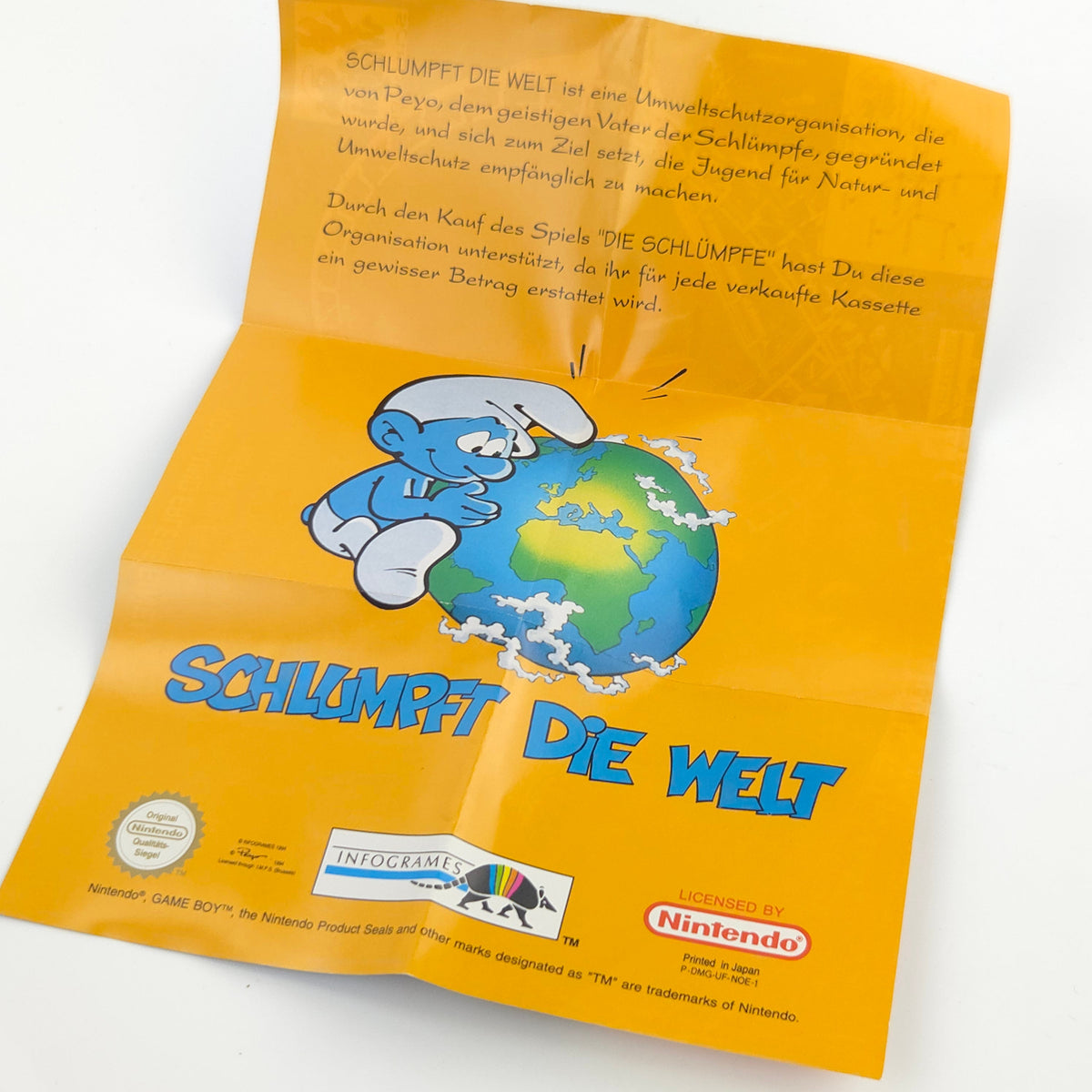 Nintendo Game Boy Spiel Die Schlümpfe GB OVP Poster PAL