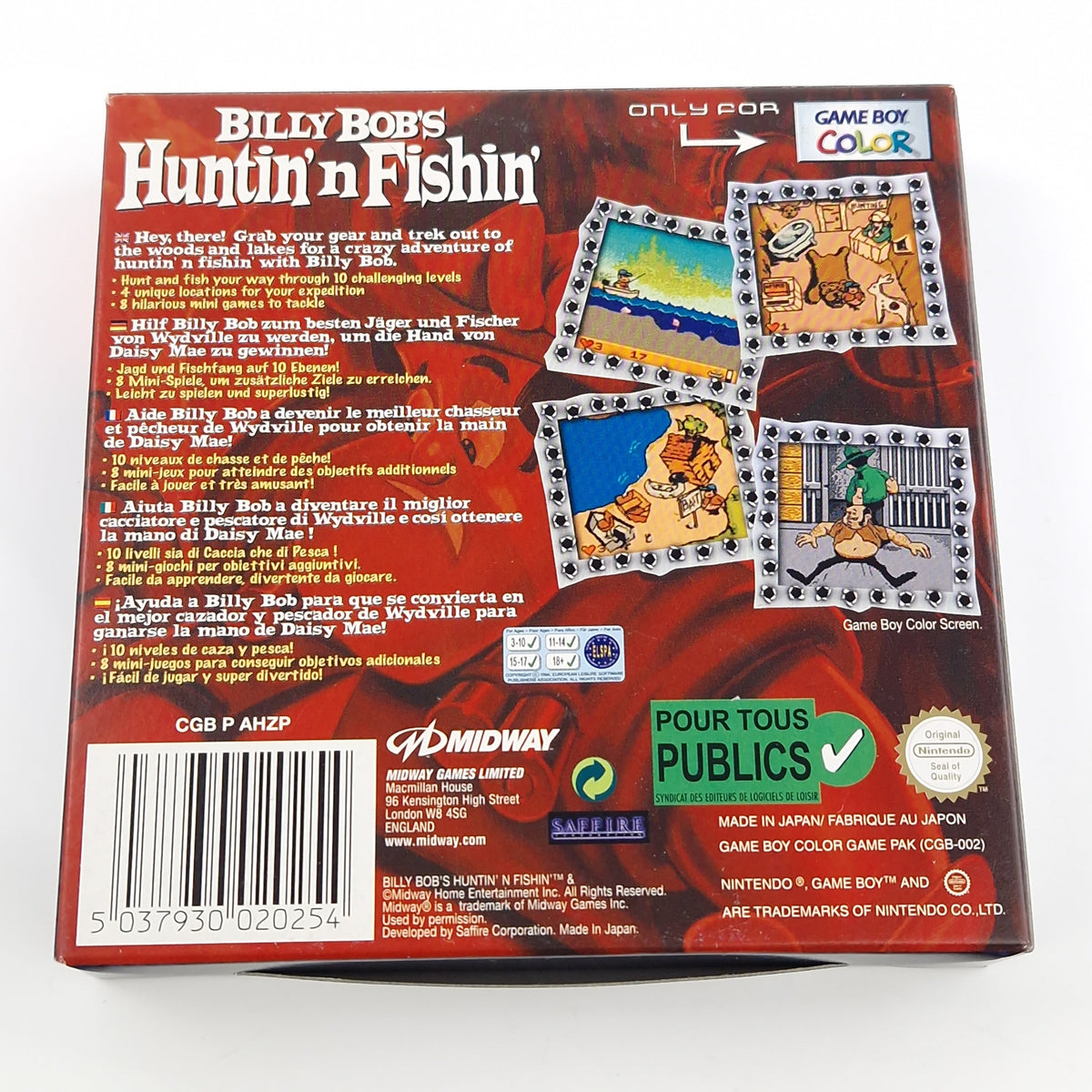 Game Boy Color Spiel – Billy Bobs Huntin n Fishin OVP PAL