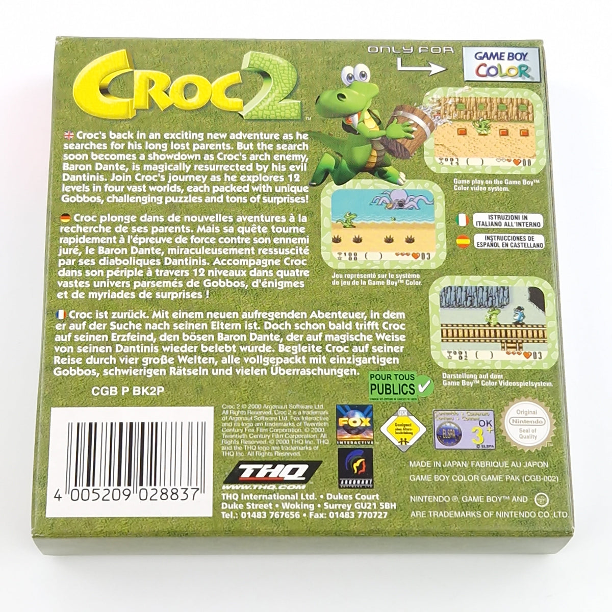 Nintendo Game Boy Color Spiel – Croc 2 Modul OVP PAL