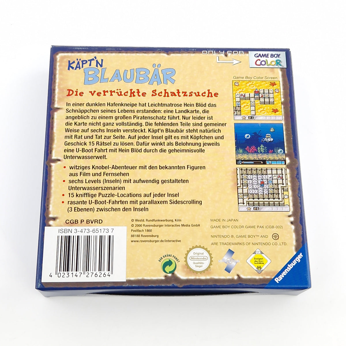 Nintendo Game Boy Color Spiel – Käptn Blaubär OVP GBC