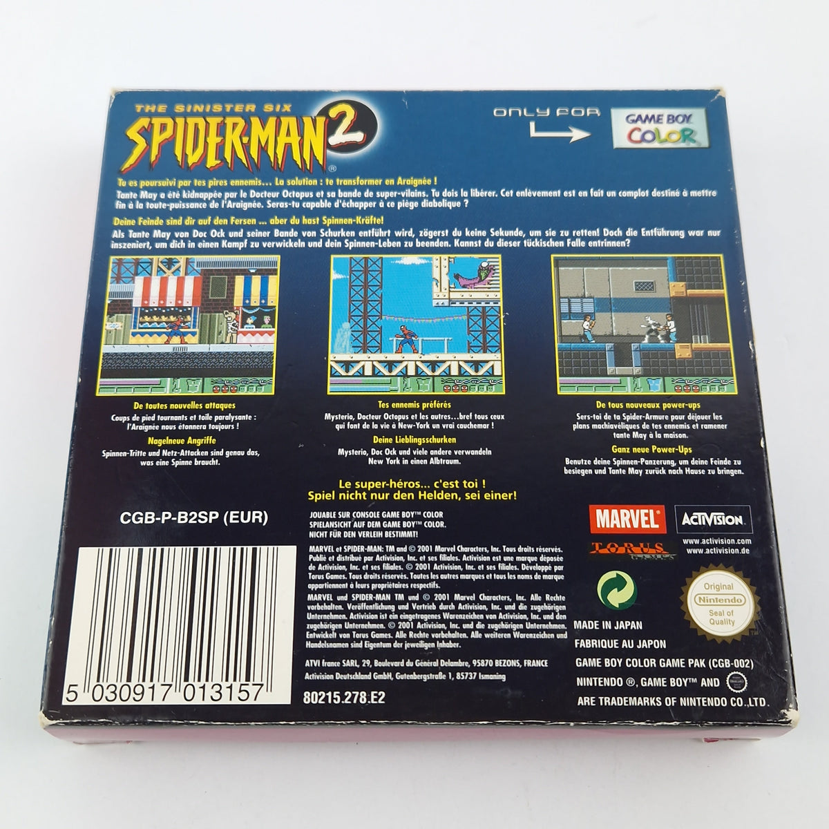 Game Boy Color Spiel – The Sinister Six Spider-Man 2 OVP