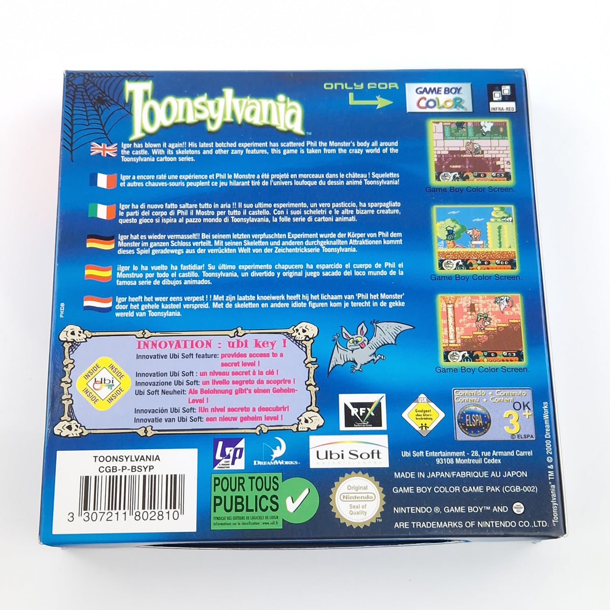 Nintendo Game Boy Color Spiel – Toonsylvania OVP PAL