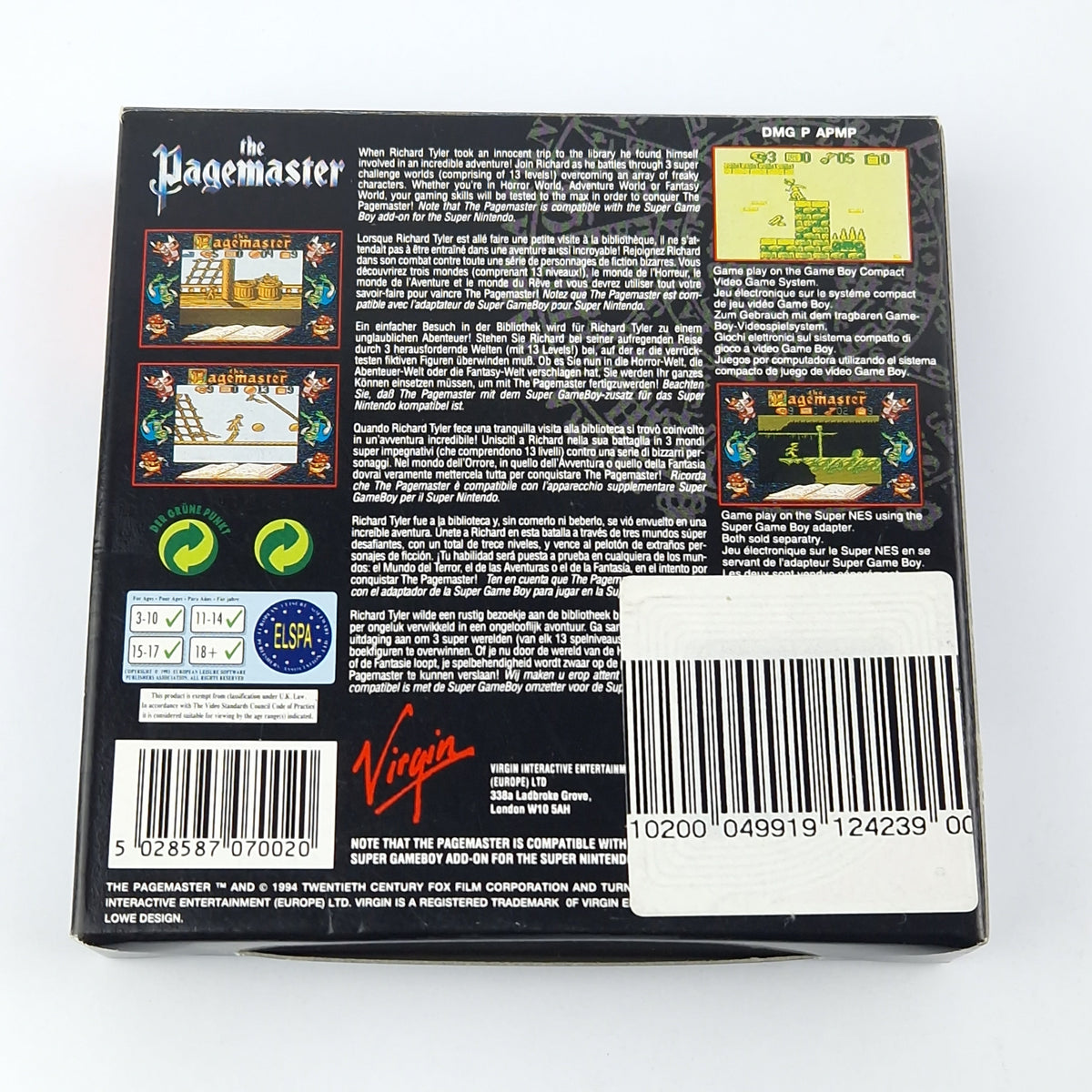 Nintendo Game Boy Spiel – The Pagemaster (OVP PAL)