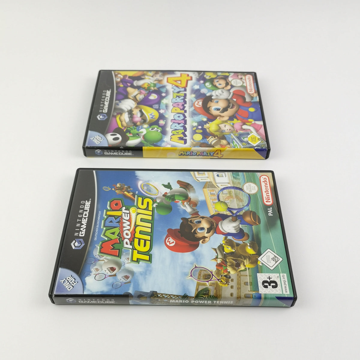 Nintendo Gamecube Spiele: Mario Party 4 & Mario Power Tennis - OVP Anleitung