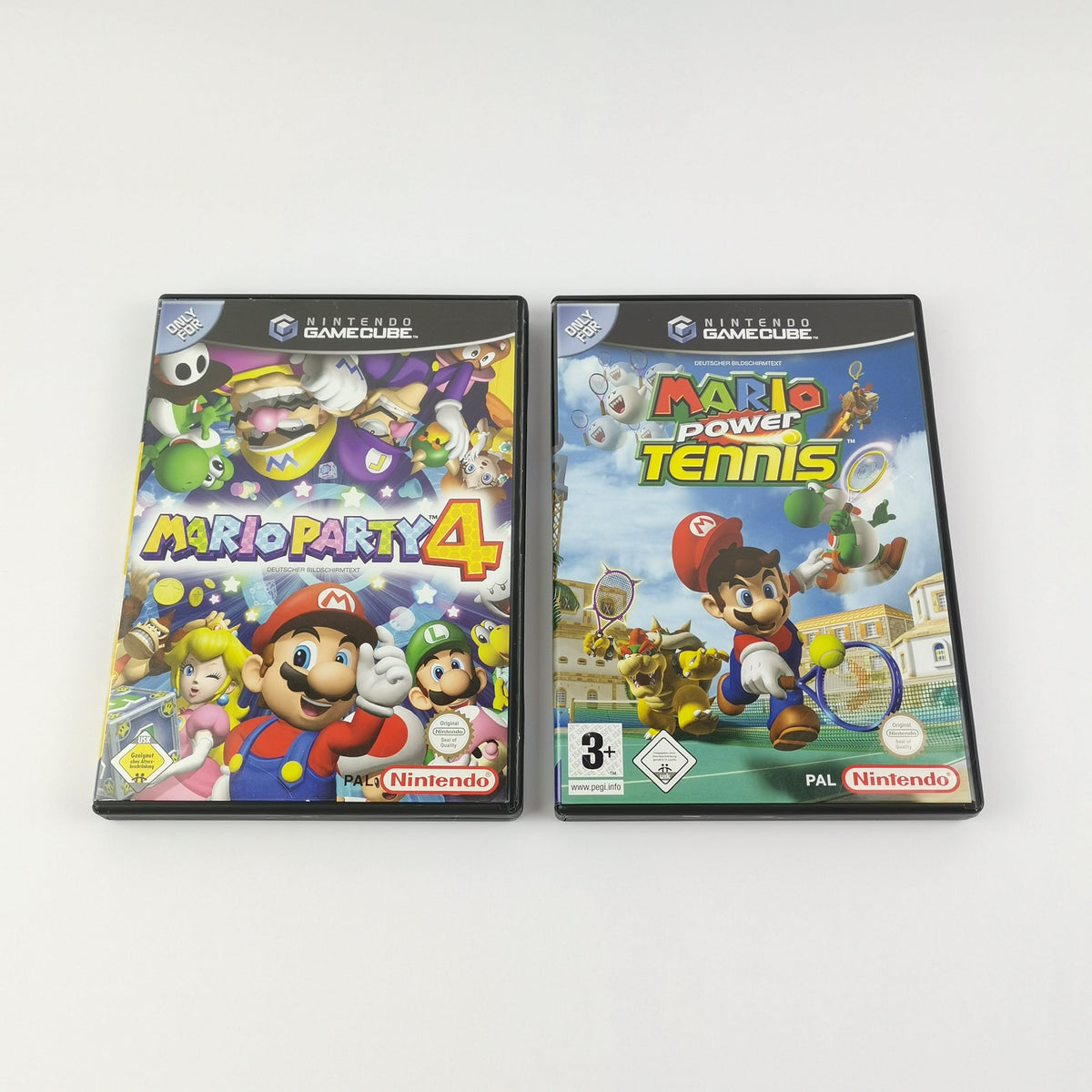 Nintendo Gamecube Spiele: Mario Party 4 & Mario Power Tennis - OVP Anleitung