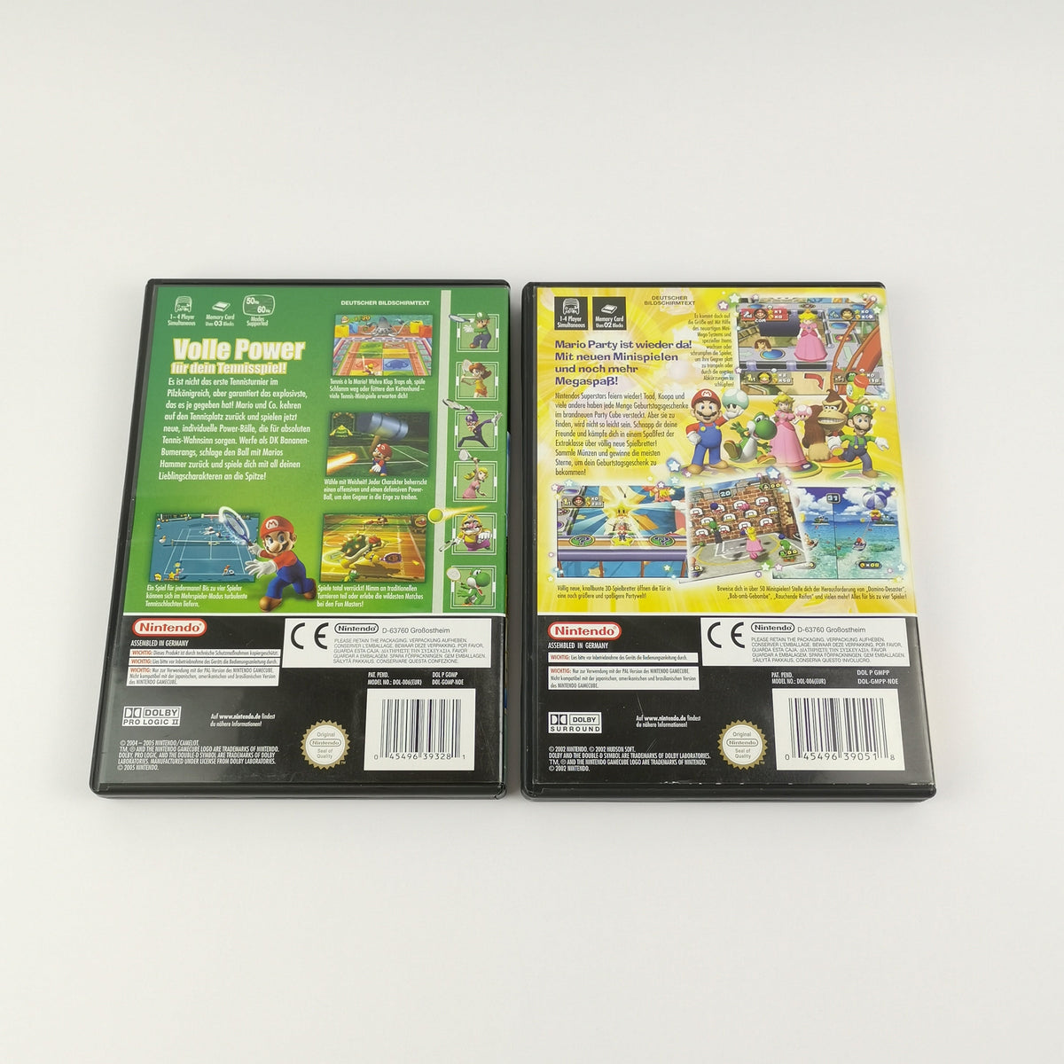 Nintendo Gamecube Spiele: Mario Party 4 & Mario Power Tennis - OVP Anleitung
