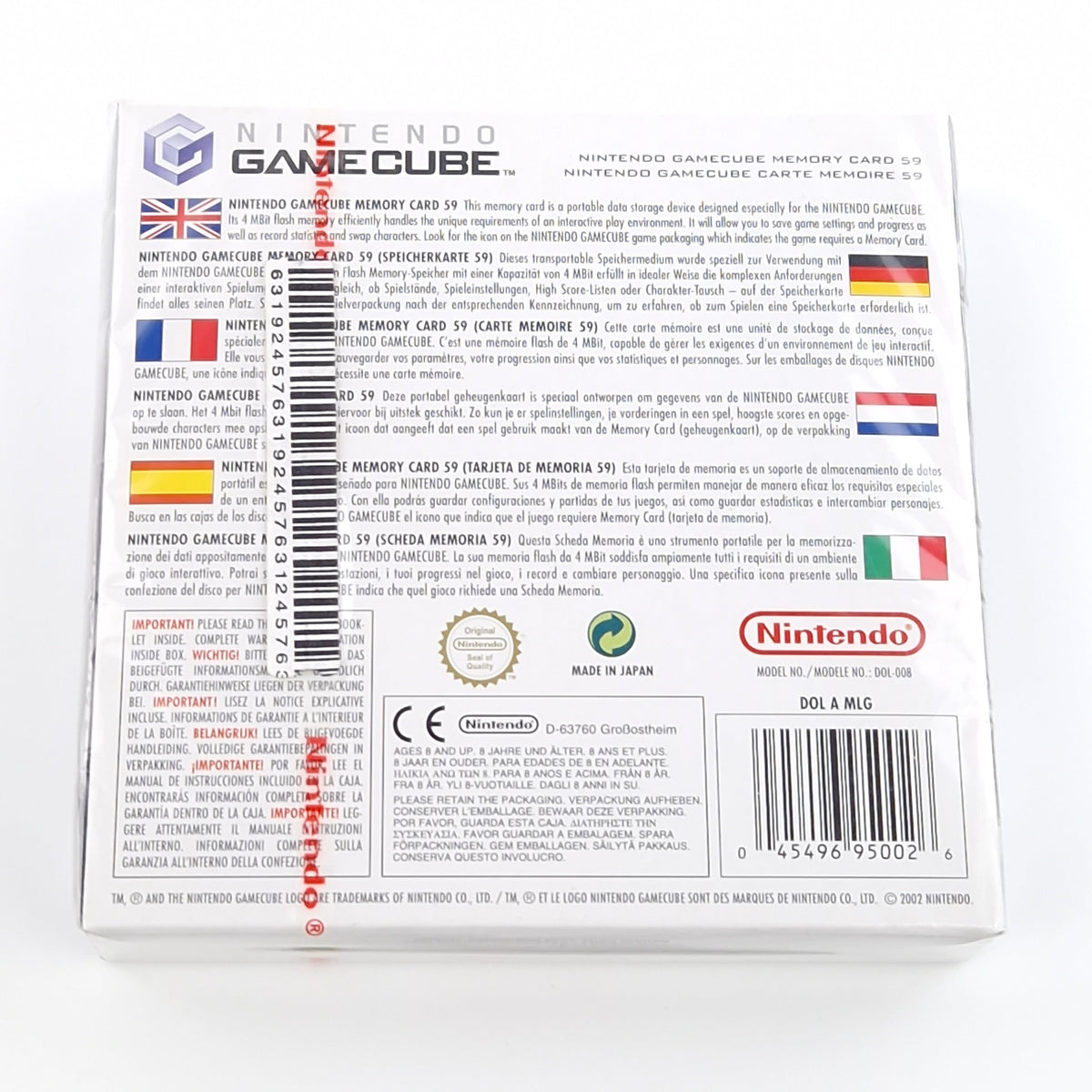 Nintendo Gamecube Original Speicherkarte Memory Card Grau Neu