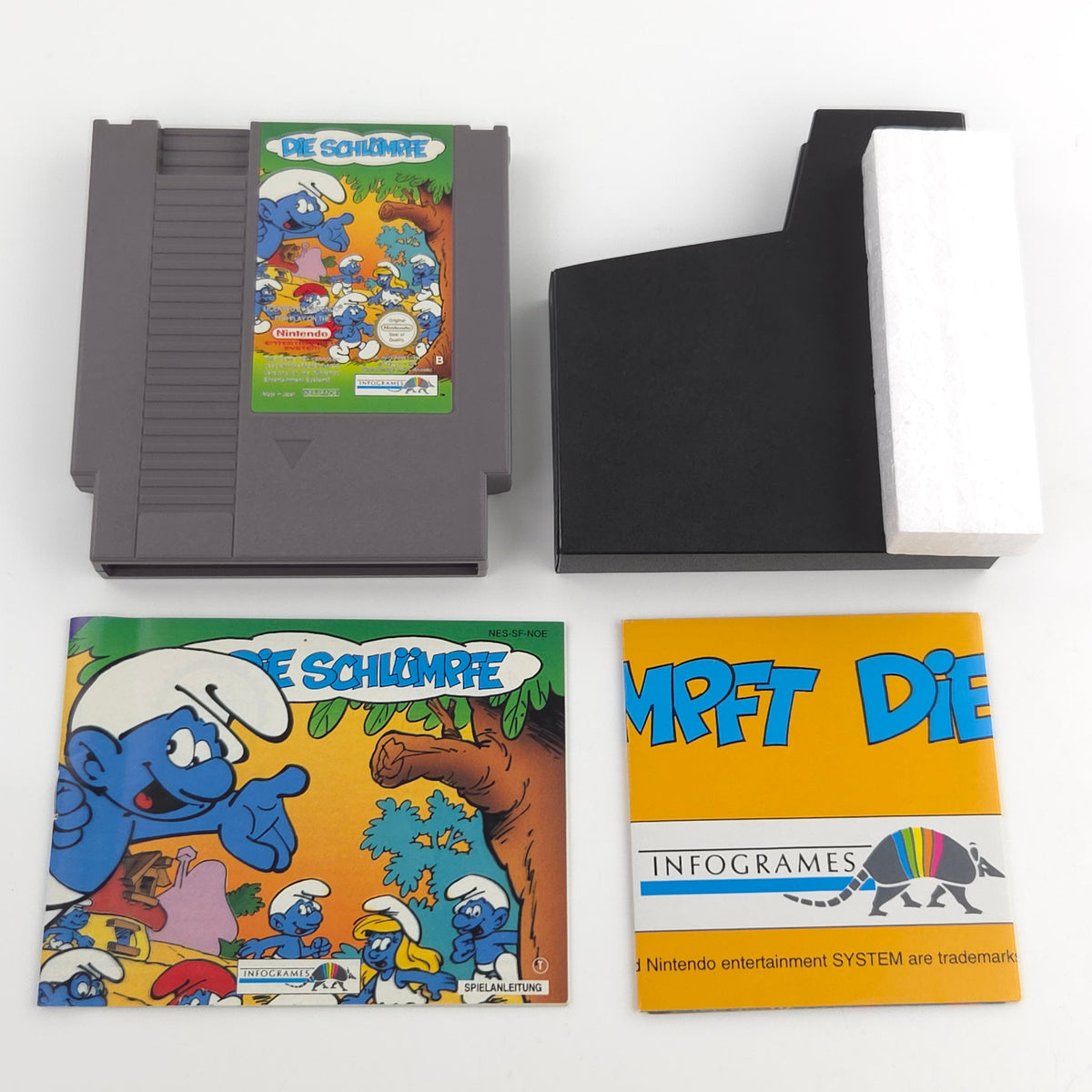 NES Spiel Die Schlümpfe Komplett OVP Poster NOE PAL B