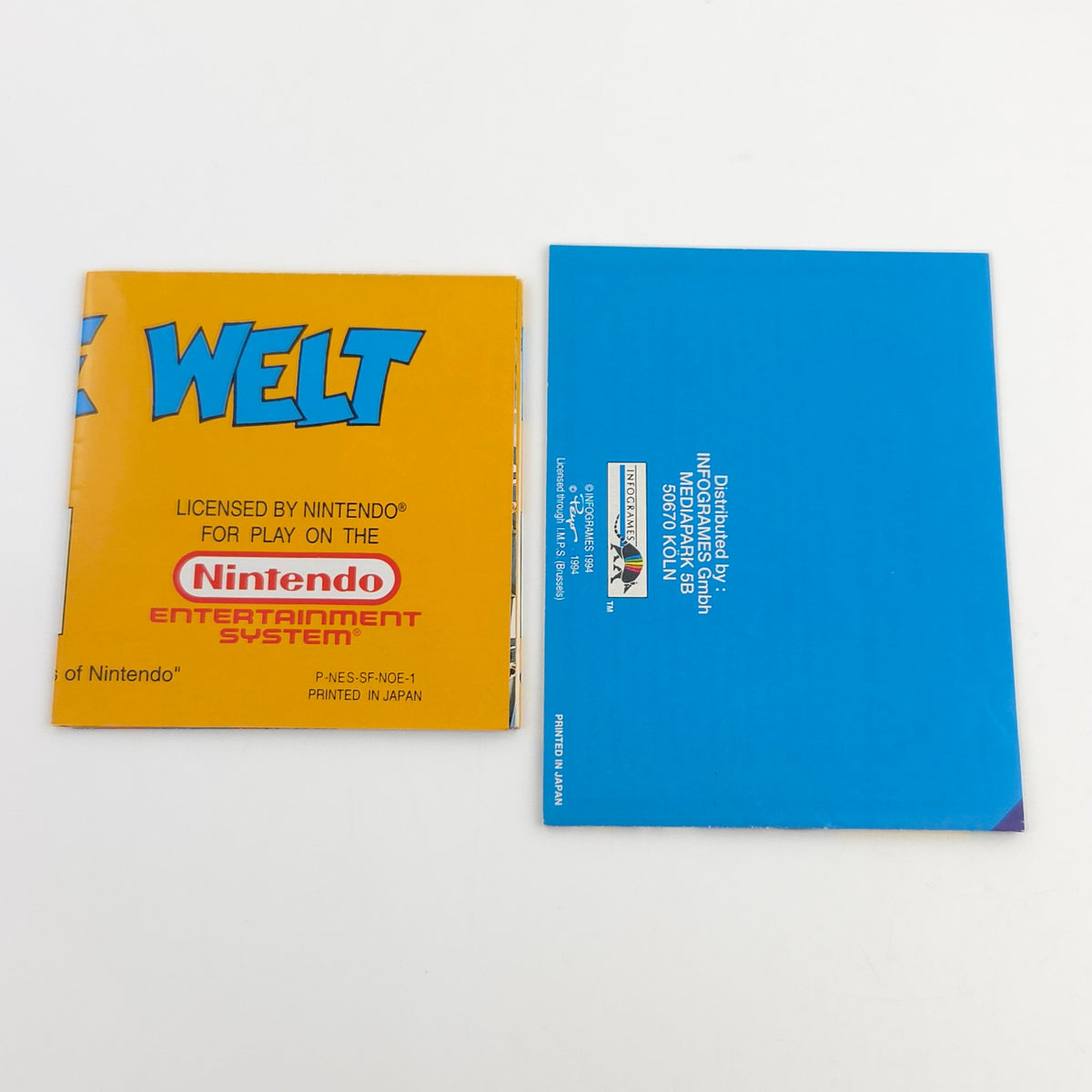 NES Spiel Die Schlümpfe Komplett OVP Poster NOE PAL B