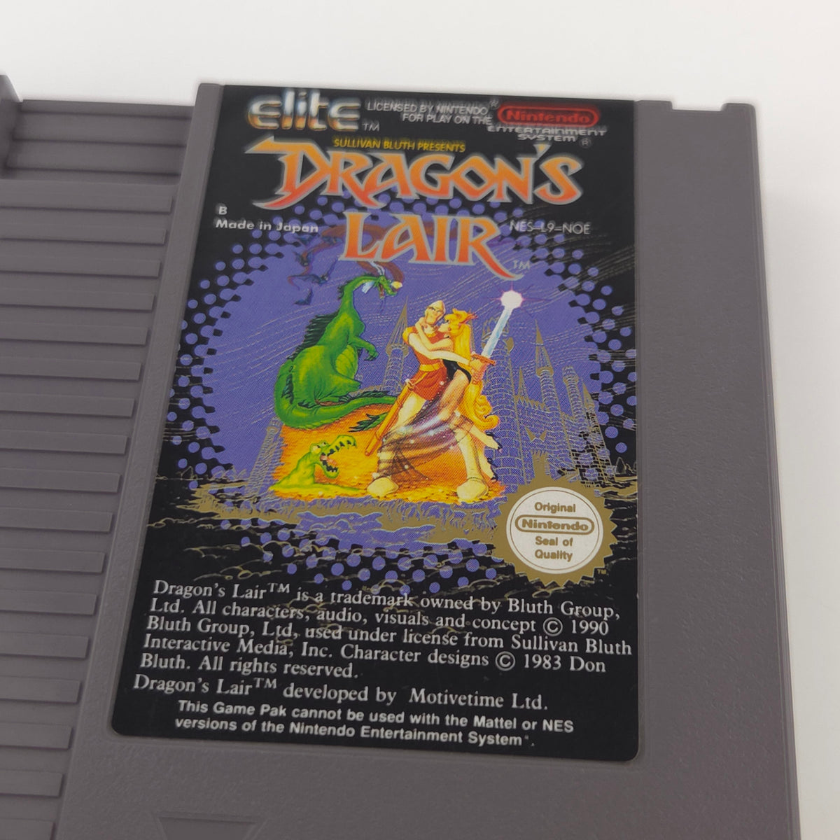 Nintendo NES Spiel Dragons Lair Modul Schuber PAL NOE