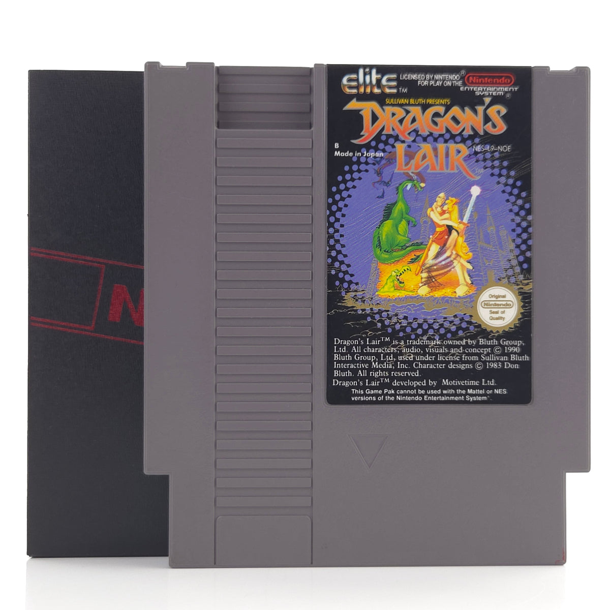 Nintendo NES Spiel Dragons Lair Modul Schuber PAL NOE