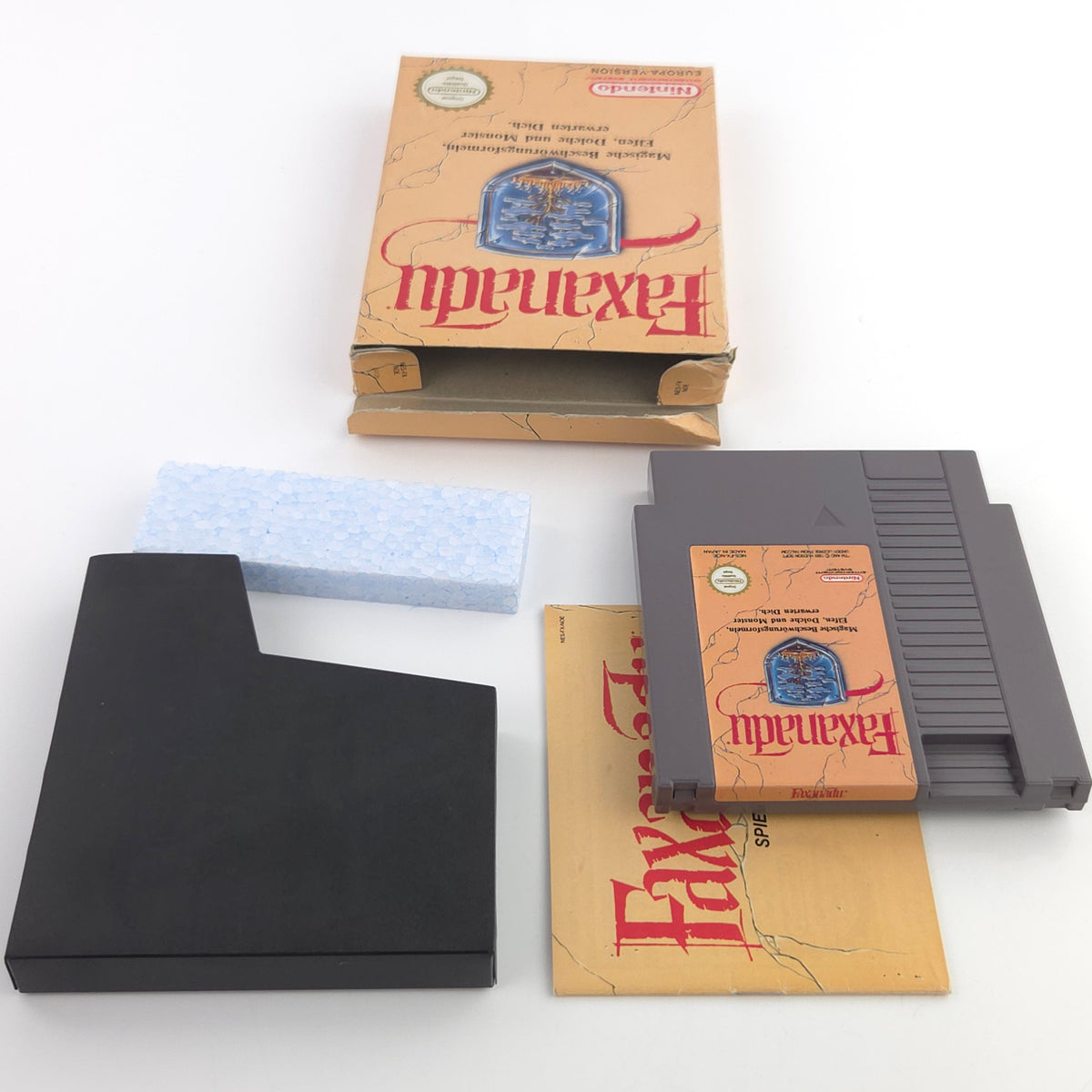 Nintendo NES Spiel Faxanadu OVP Anleitung Modul NOE PAL