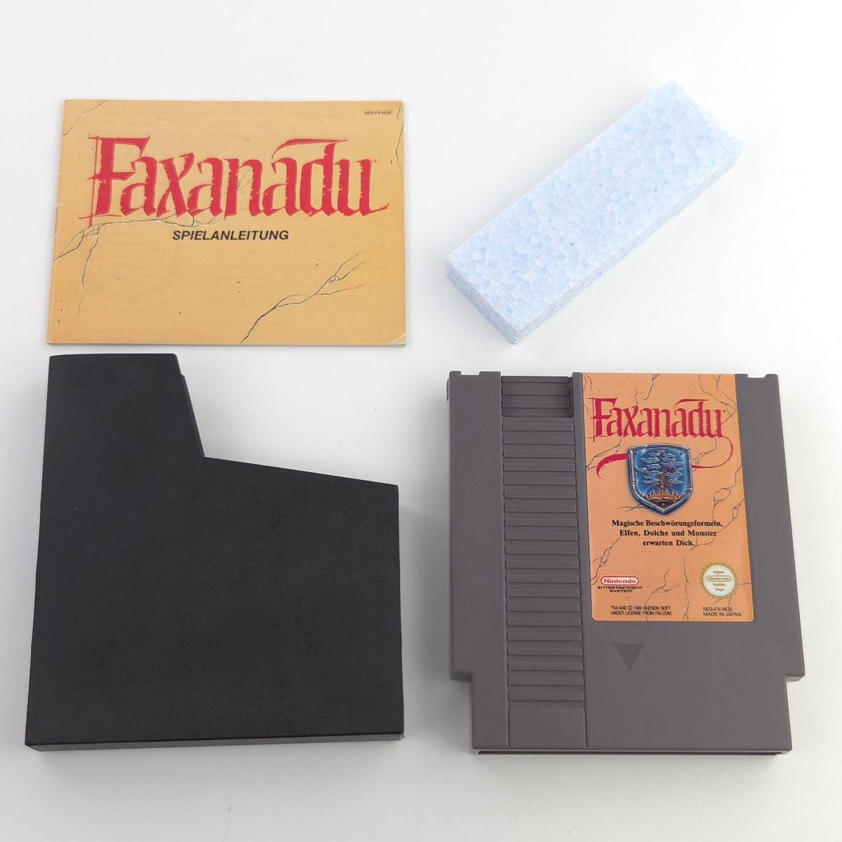 Nintendo NES Spiel Faxanadu OVP Anleitung Modul NOE PAL