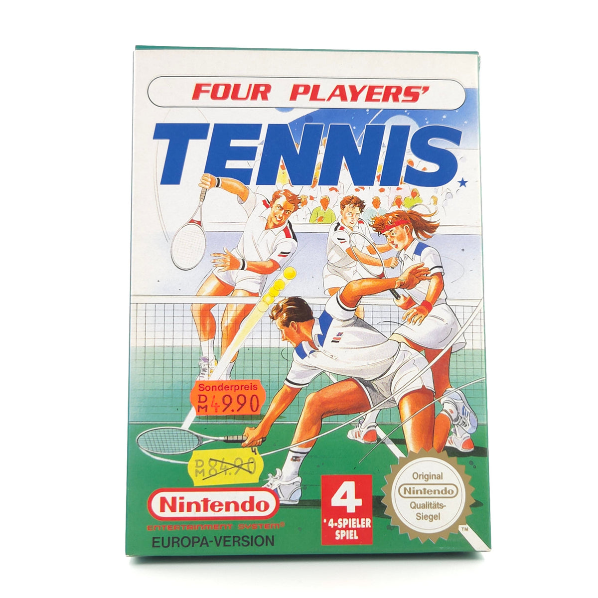 Nintendo NES Spiel Four Players Tennis CIB OVP